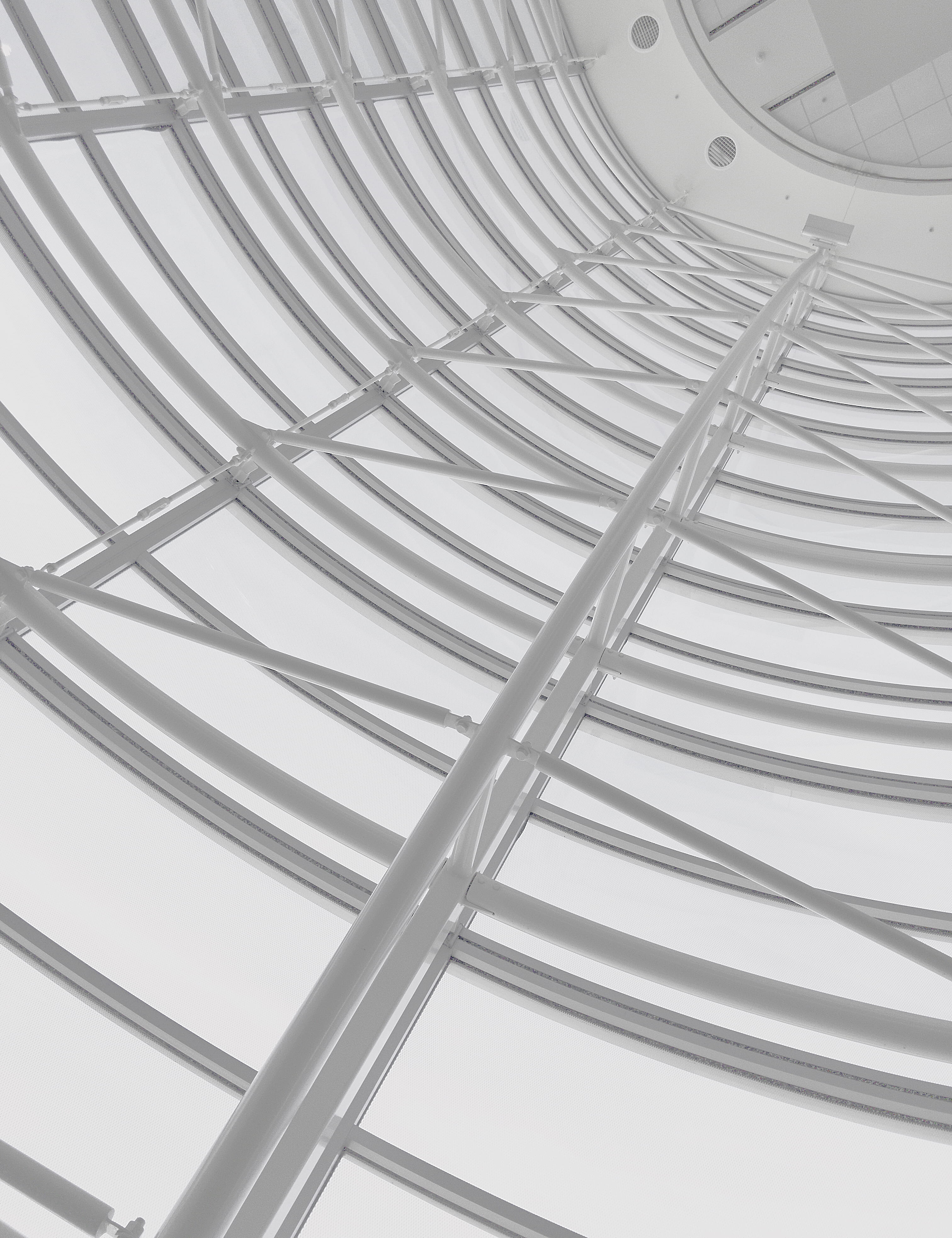 built structure, ceiling, architectural feature, day, still life, white, design, close-up, architecture, no people, alloy, metal, connection, center, staircase, Phone HD Wallpaper