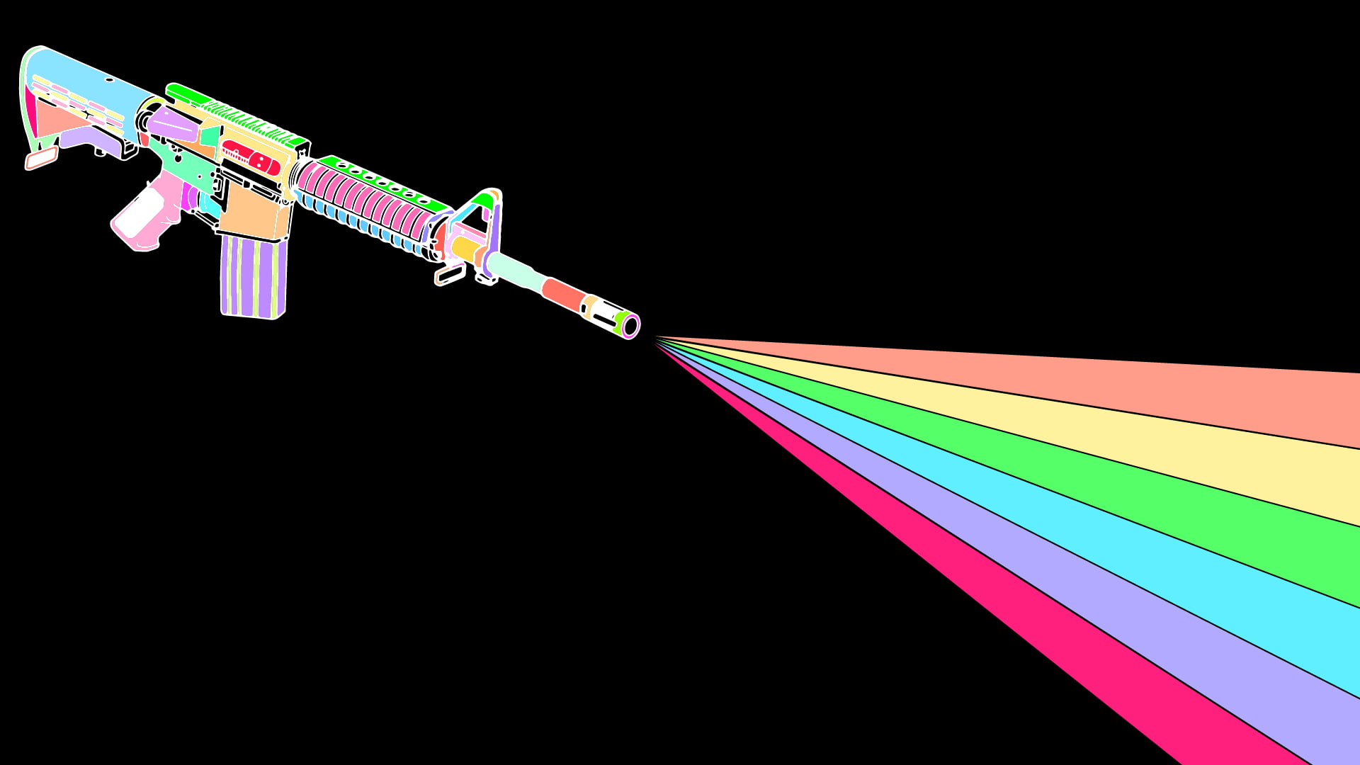 gun, AR15, 1080P, mine, colorful, HD Wallpaper