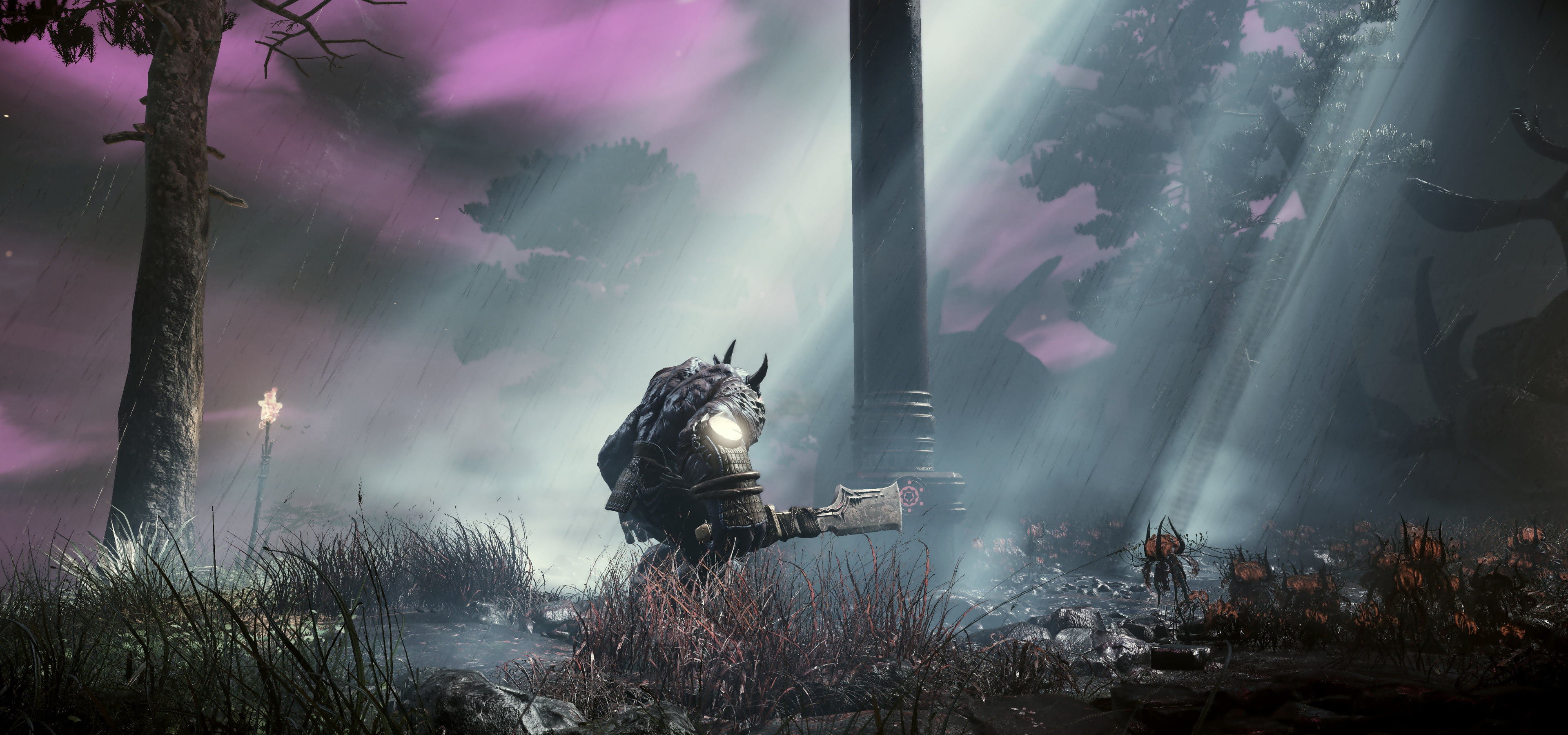 games, no people, nature, shadow warrior 2, tree, artwork, day, sunlight, growth, 2016 games, plant, one animal, architecture, vertebrate, 4K, sky, outdoors, HD Wallpaper
