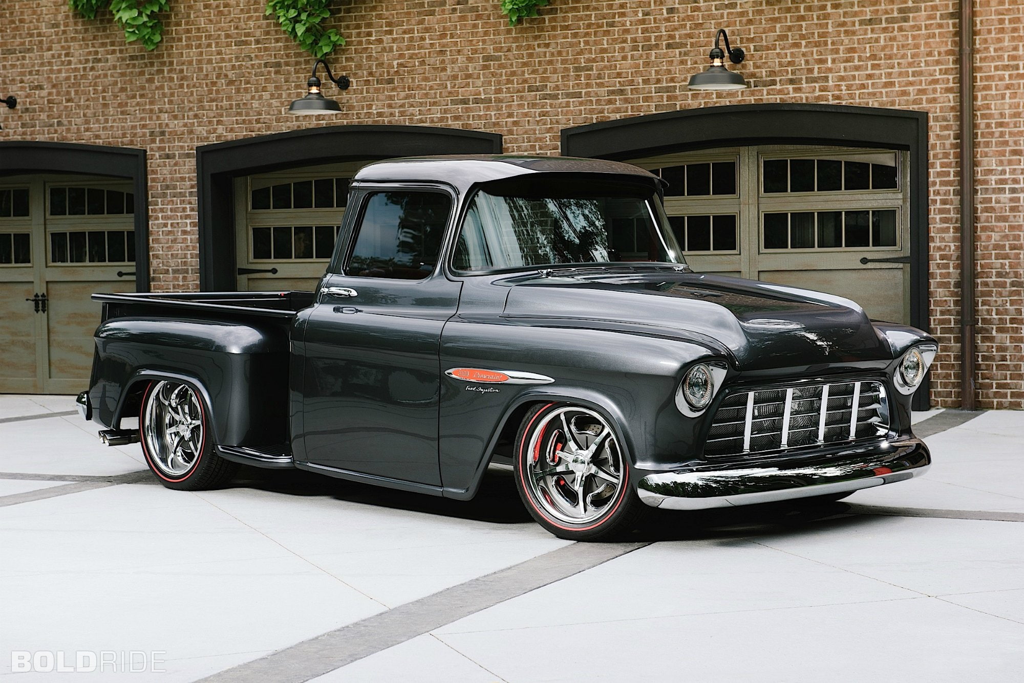 chevrolet, retro, mod, rods, rod, lowrider, 3100, 1955, resto, hot, pickup, 1080P, vintage, HD Wallpaper