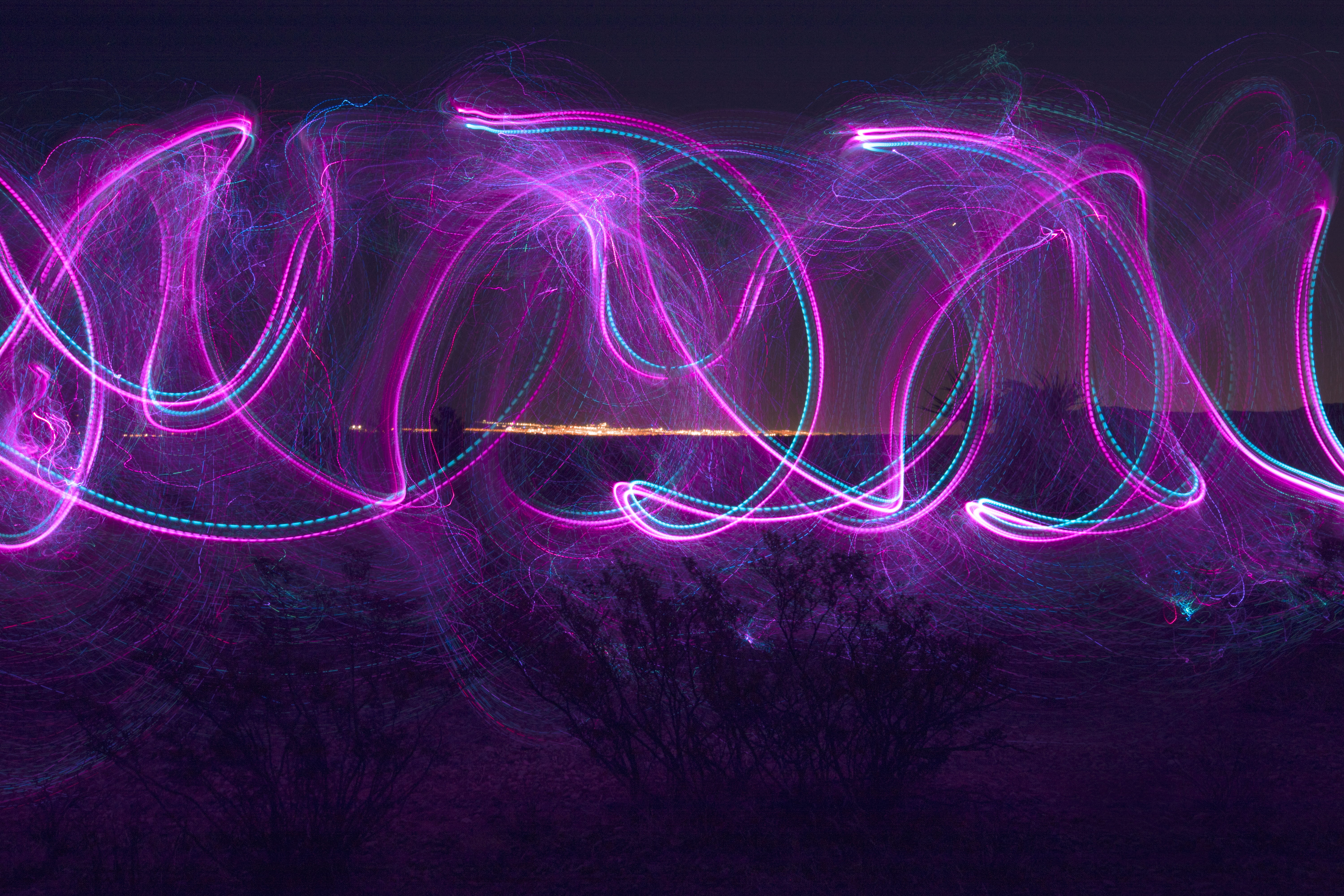 abstract, purple, colorful, multi colored, 5K, united states, studio shot, motion, light trail, extended exposure, girly, flowing, brights lights, vegas nature, HD Wallpaper