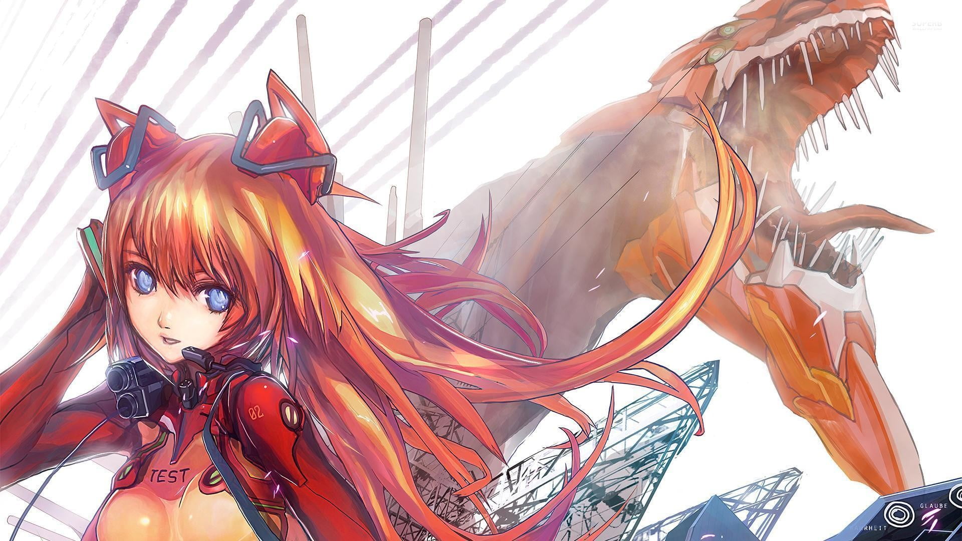 white background, nature, anime, orange color, 1080P, adult, Neon Genesis Evangelion, creativity, young adult, real people, art and craft, sunlight, hairstyle, HD Wallpaper