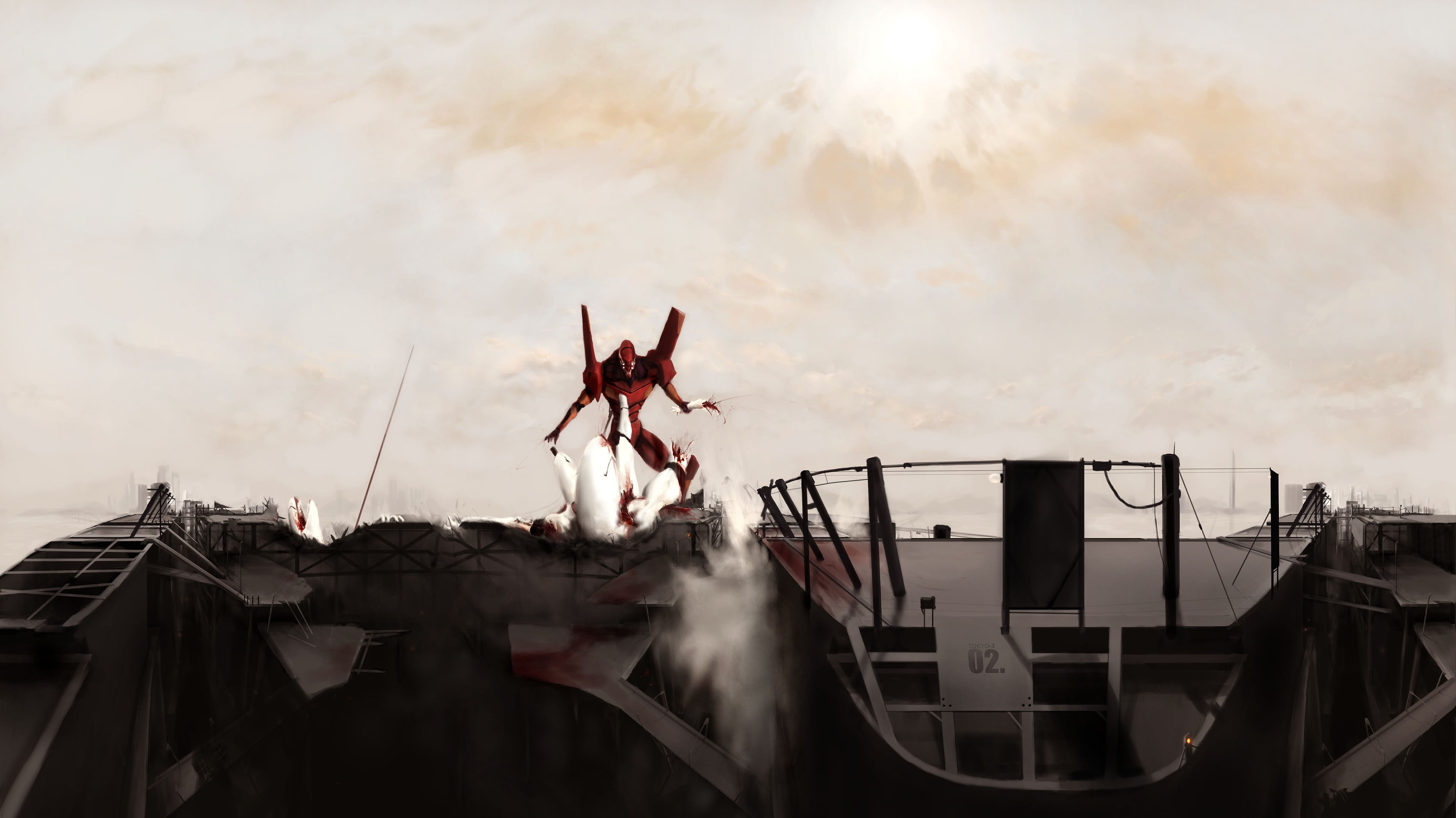 leisure activity, real people, scene, nature, motion, outdoors, EVA Unit 02, evangelion, still, adult, people, lifestyles, anime, transportation, screenshot, HD Wallpaper
