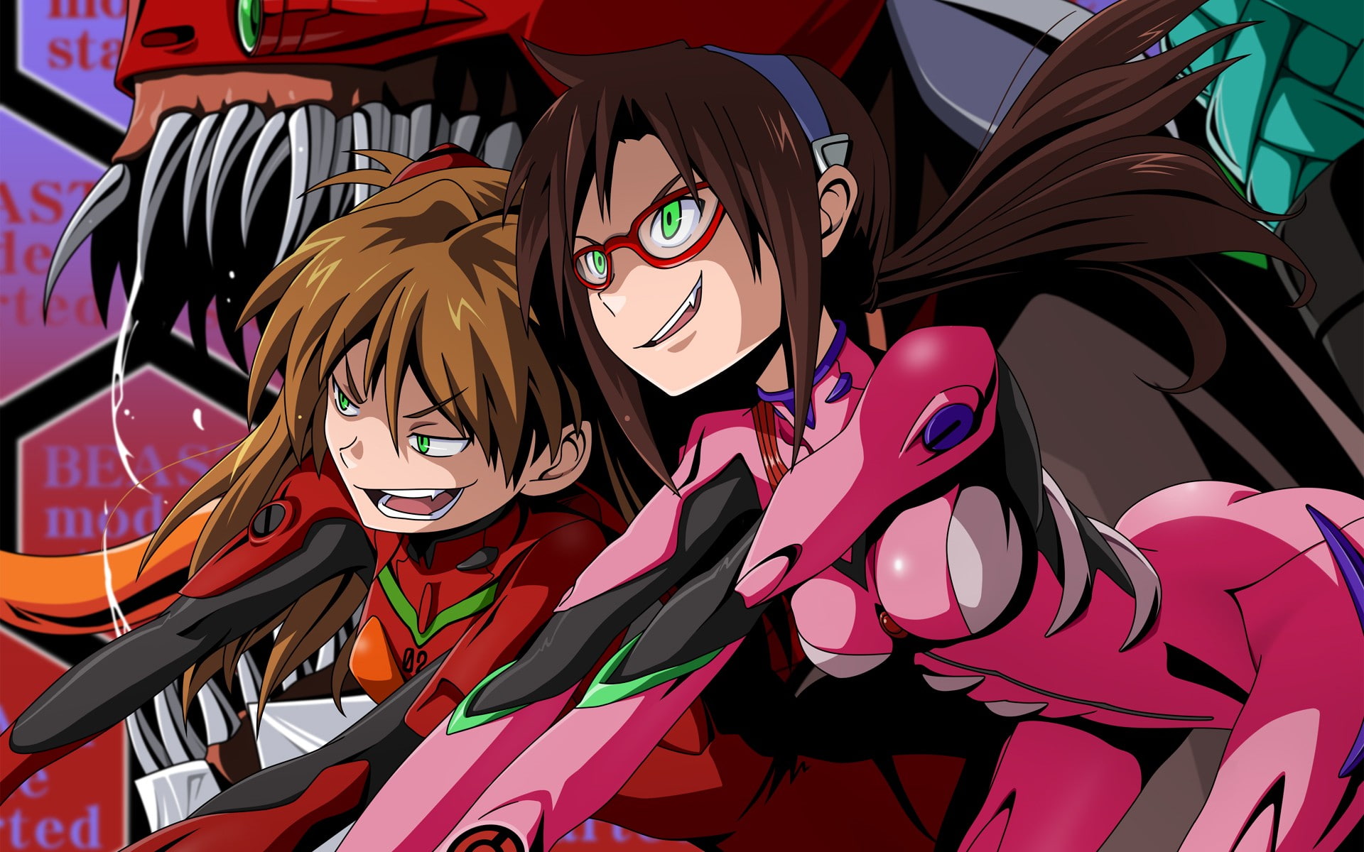 no people, art and craft, anime girls, leisure activity, representation, mask, multi colored, lifestyles, EVA Unit 02, costume, Neon Genesis Evangelion, HD Wallpaper