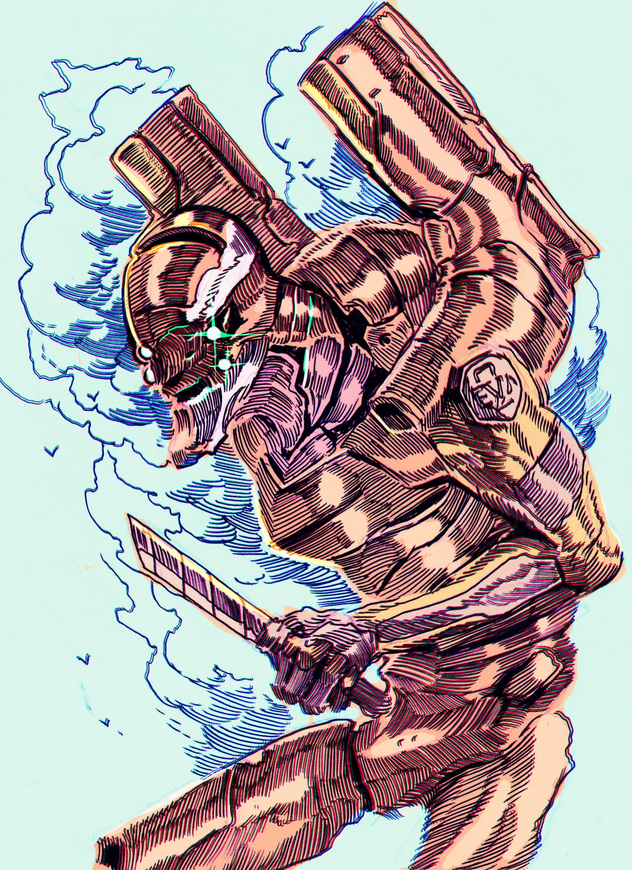 EVA Unit 02, Neon Genesis Evangelion, 720P, anime, creature, Phone HD Wallpaper
