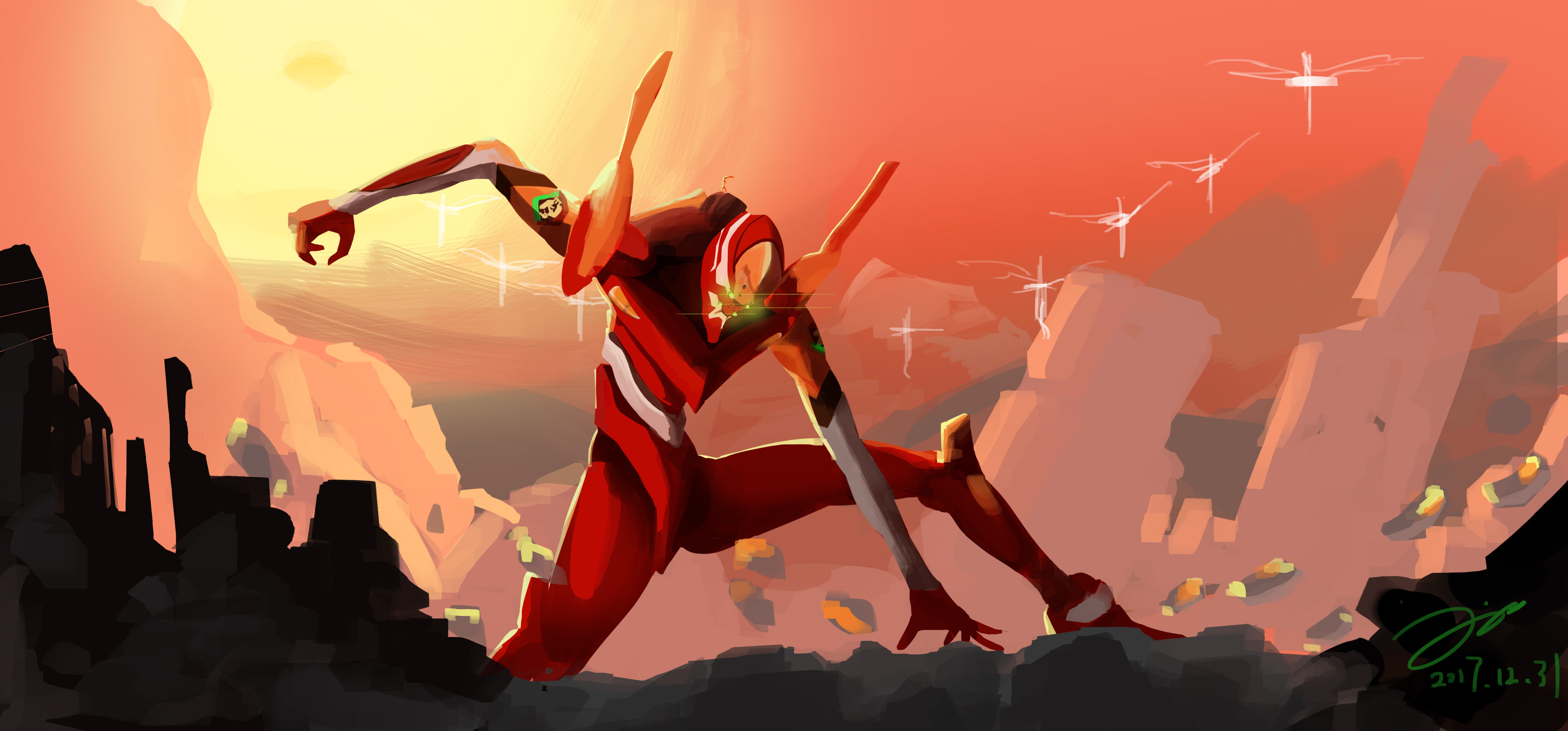 EVA Unit 02, Neon Genesis Evangelion, 5K, robot, HD Wallpaper