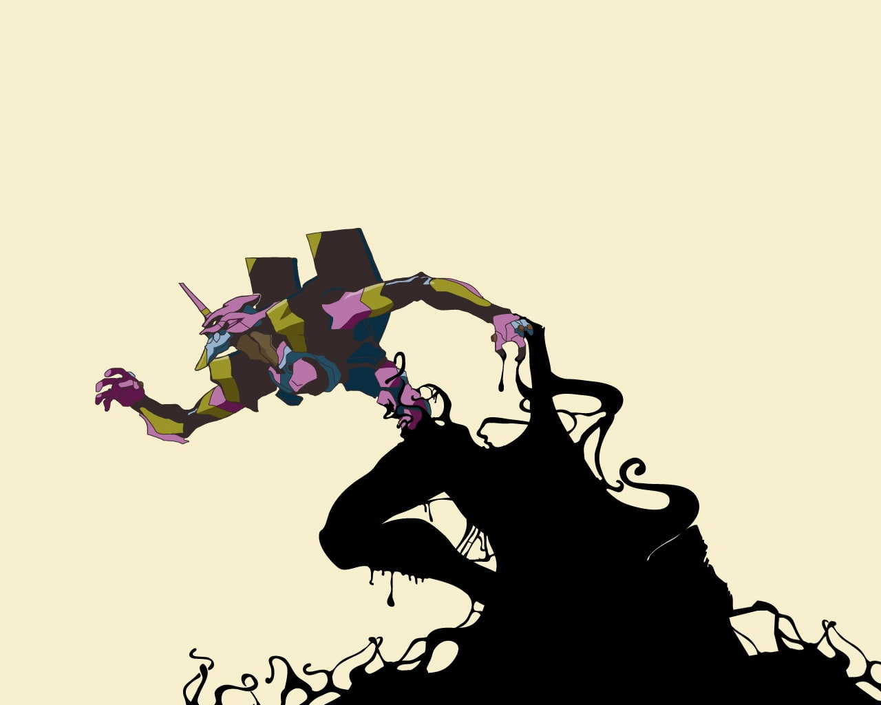 genesis, evangelion, eva, Eva unit 01, neon genesis evangelion, neon, 720P, background, anime, hd, simple, art, unit, HD Wallpaper