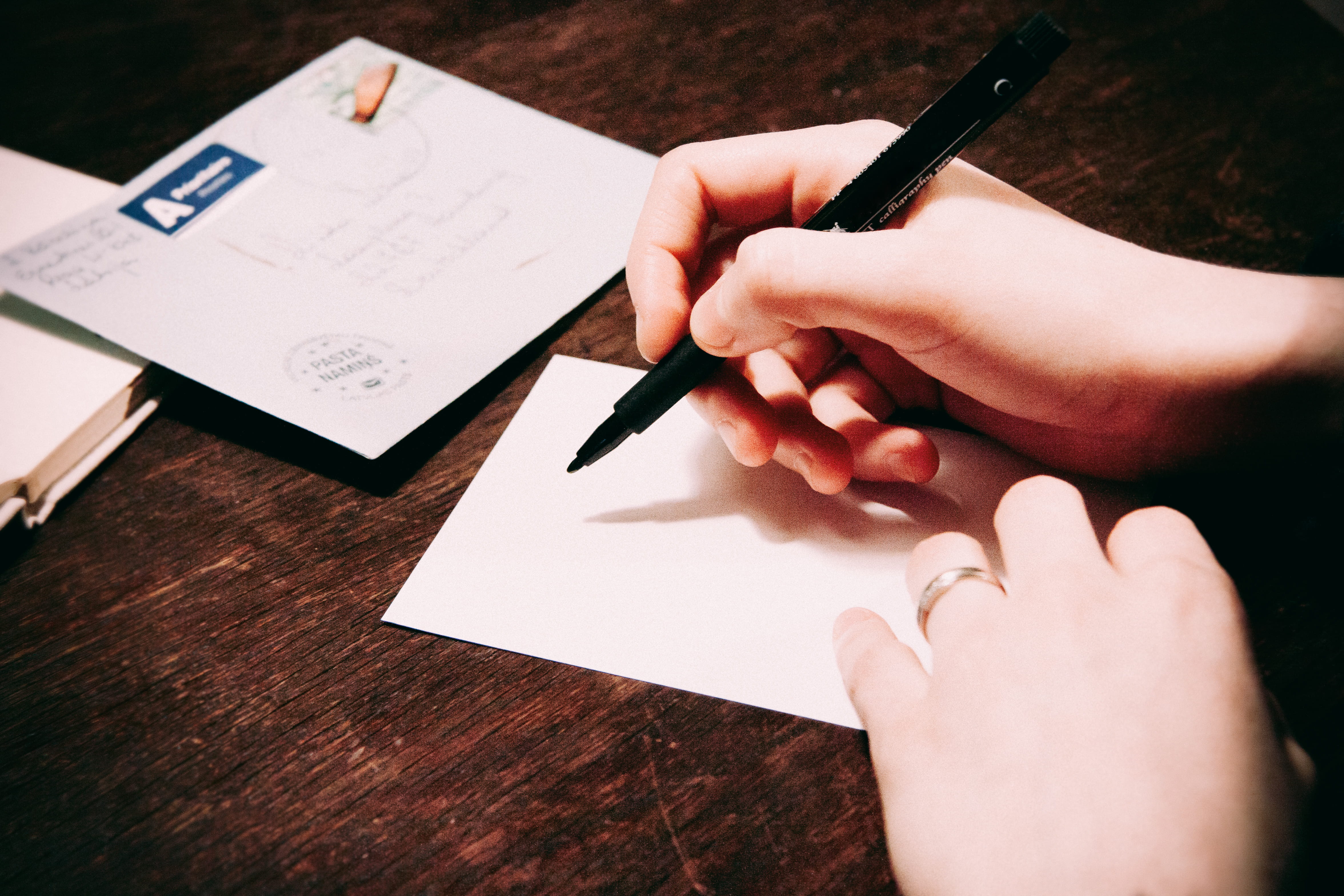adult, creativity, paintbrush, desk, art and craft, hands, women, body part, brush, letter, 4K, holding, table, paper, fountain pen, writing, human body part, HD Wallpaper