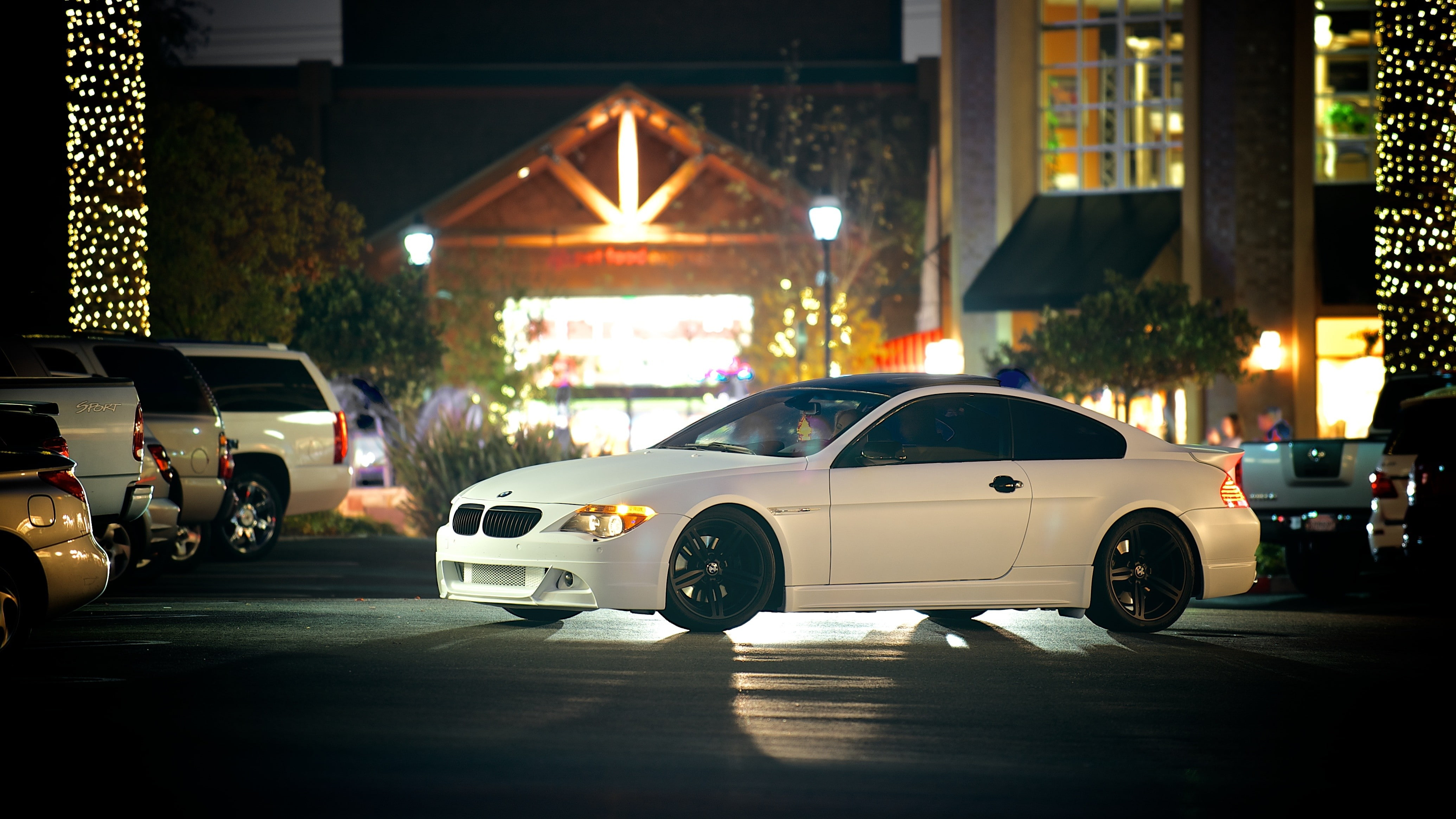 car, coupe, m, road, street, e63, e, bmw, hd, white, m6, 4K, HD Wallpaper