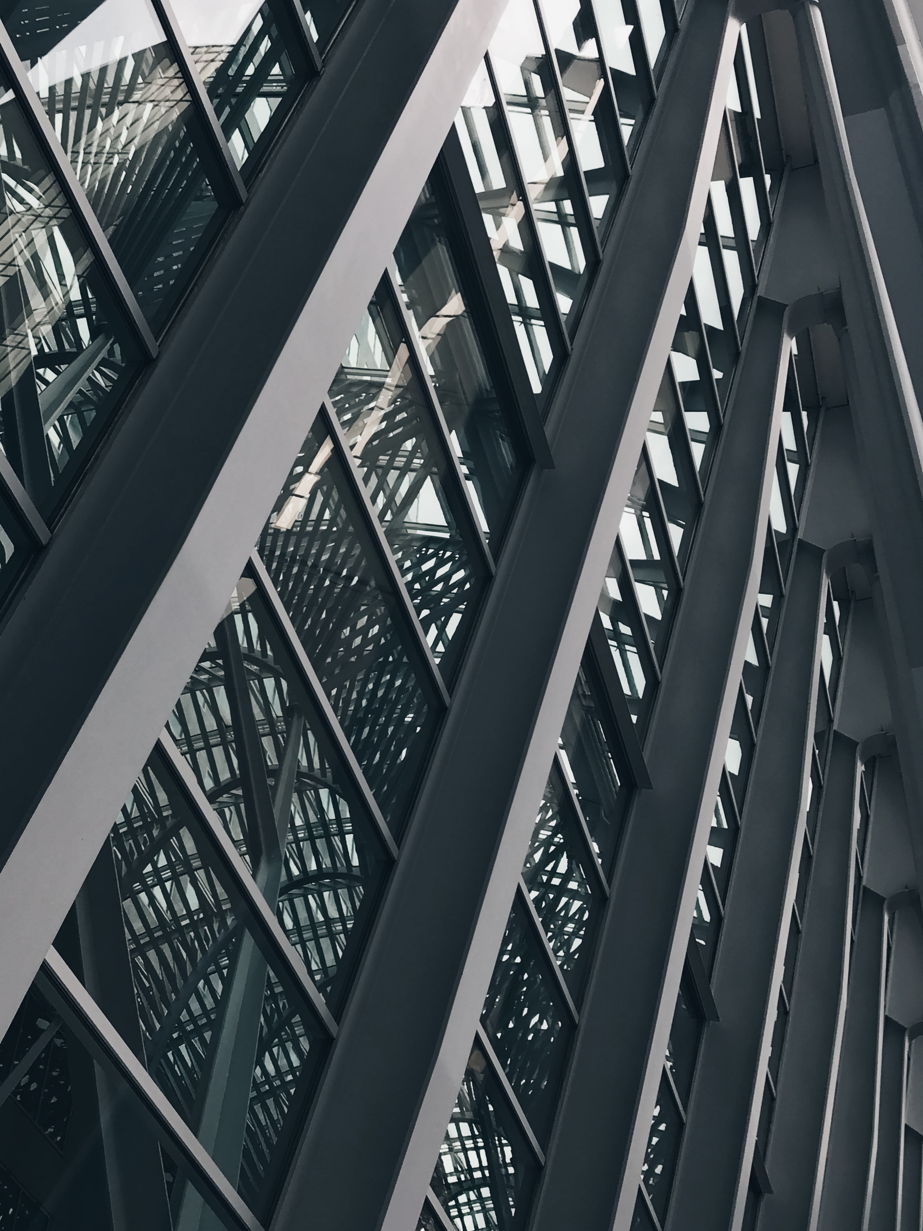 elevator, 4K, steps and staircases, built structure, no people, modern, city, low angle view, architecture, railing, glass - material, futuristic, angle, Phone HD Wallpaper