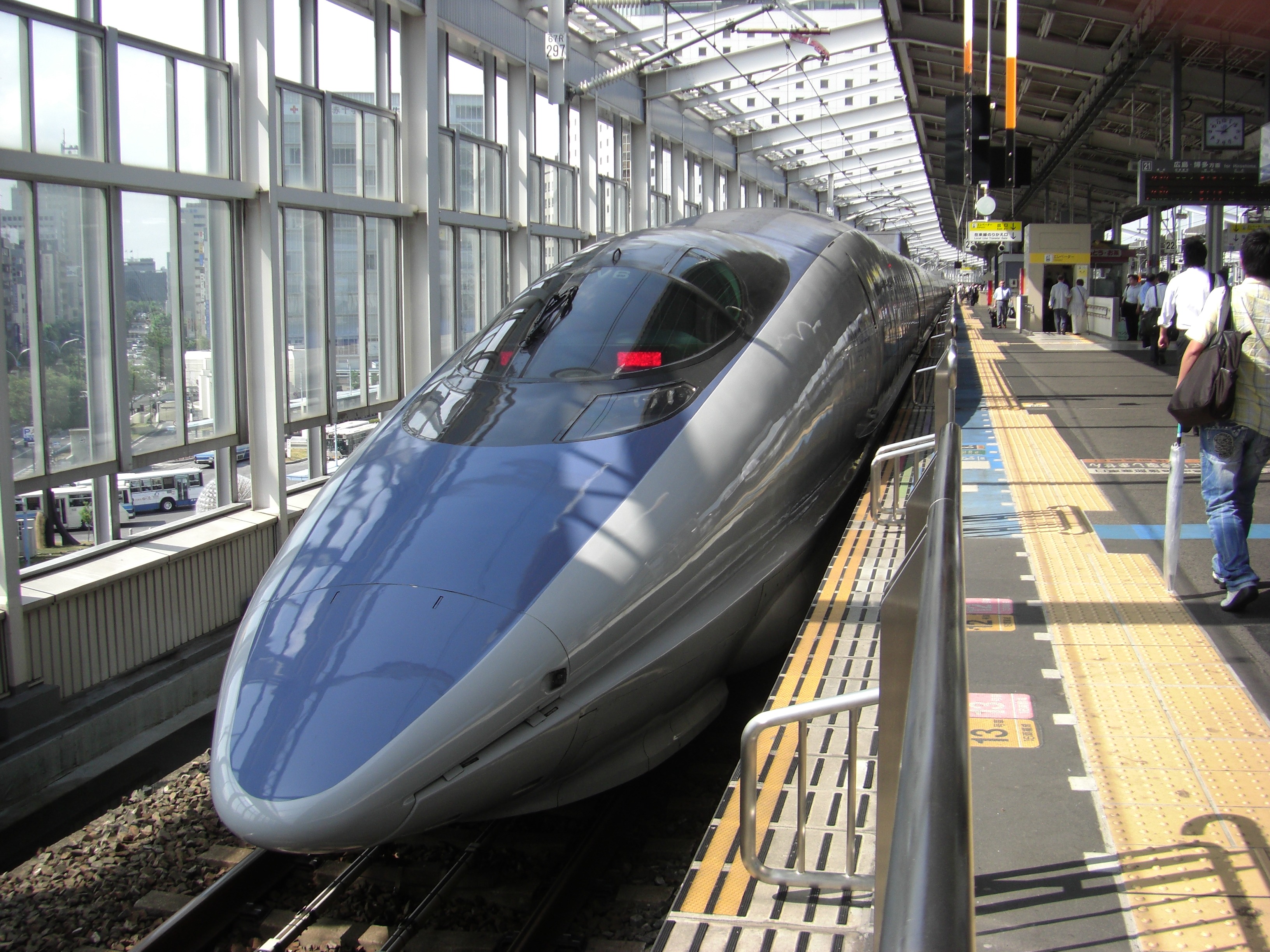 indoors, land vehicle, incidental people, nozomi, train station, bullet, 500 series, day, people, train, architecture, transportation, railroad station, HD Wallpaper