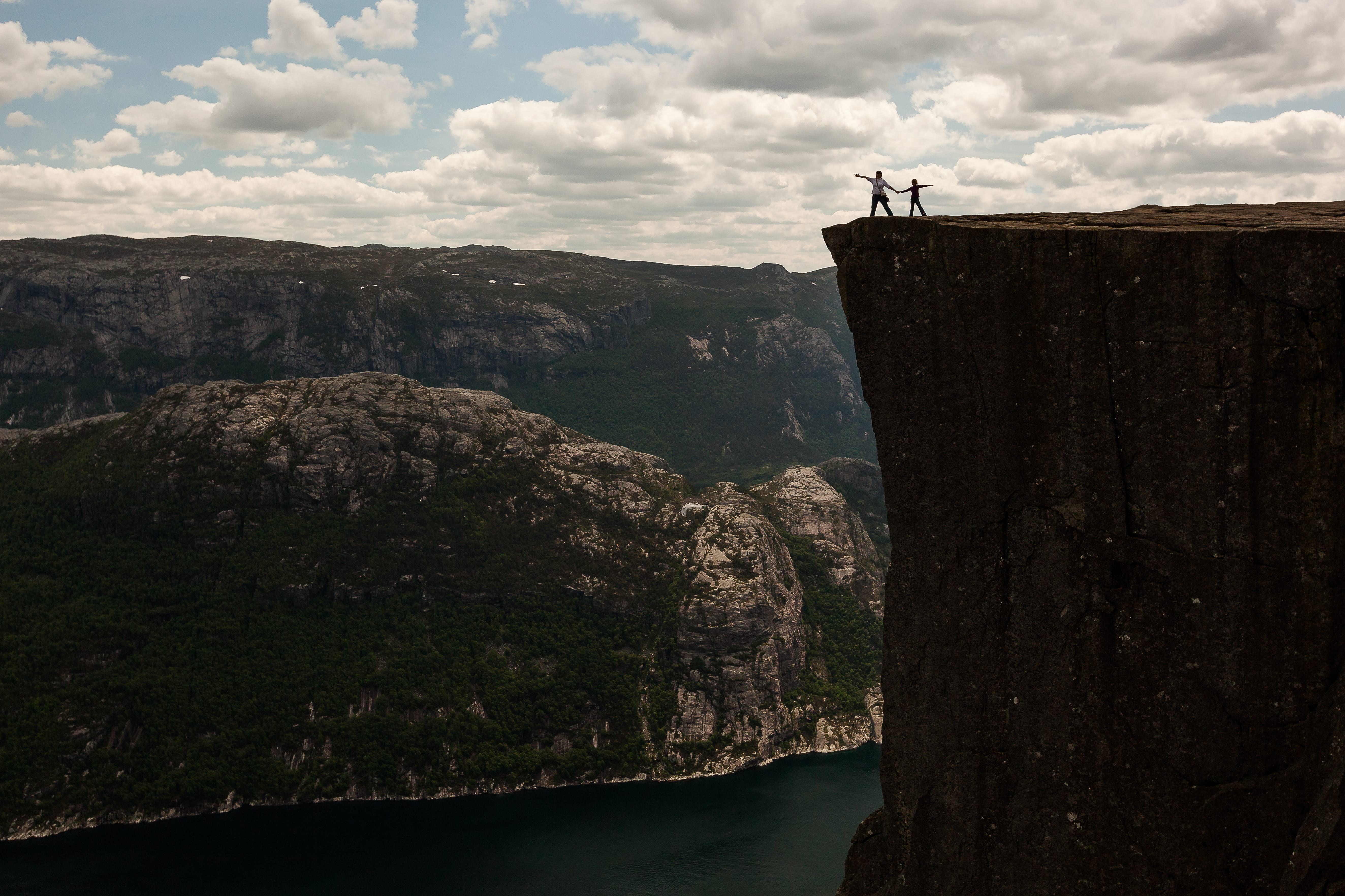cloud - sky, stavanger, rock - object, nature, beauty in nature, cliff, adventure, outdoors, architecture, building exterior, norway, climbing, water, formation, HD Wallpaper