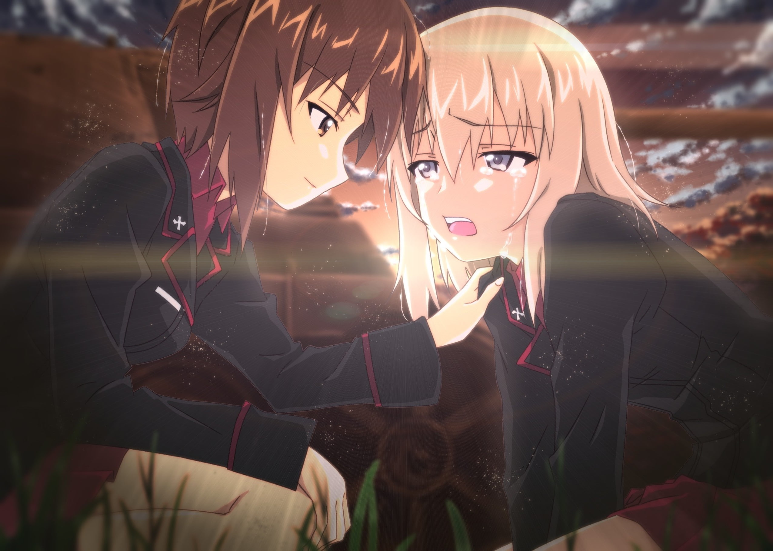 people, art and craft, human representation, two people, indoors, creativity, glass - material, female likeness, portrait, sunlight, mannequin, anime anime girls girls und panzer nishizumi maho, HD Wallpaper
