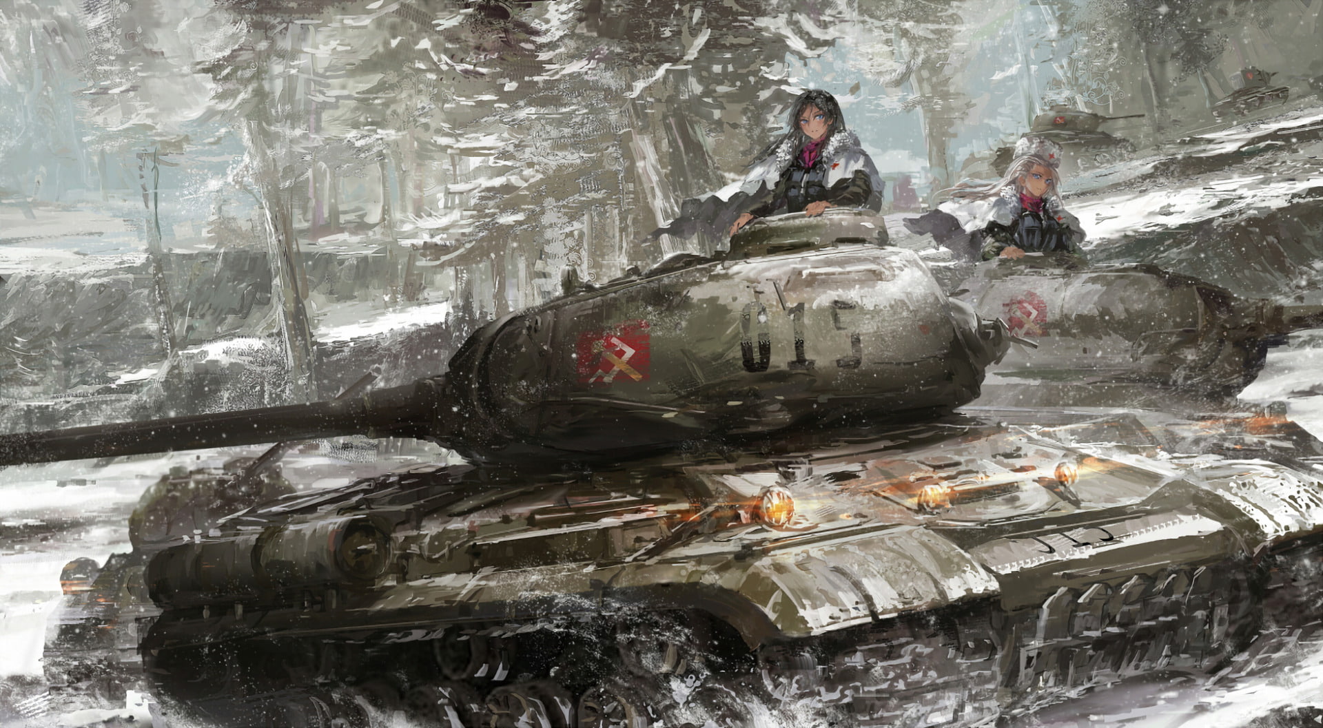 Clara (Girls und Panzer), 1080P, Girls und Panzer, Nonna (Girls und Panzer), Anime, HD Wallpaper