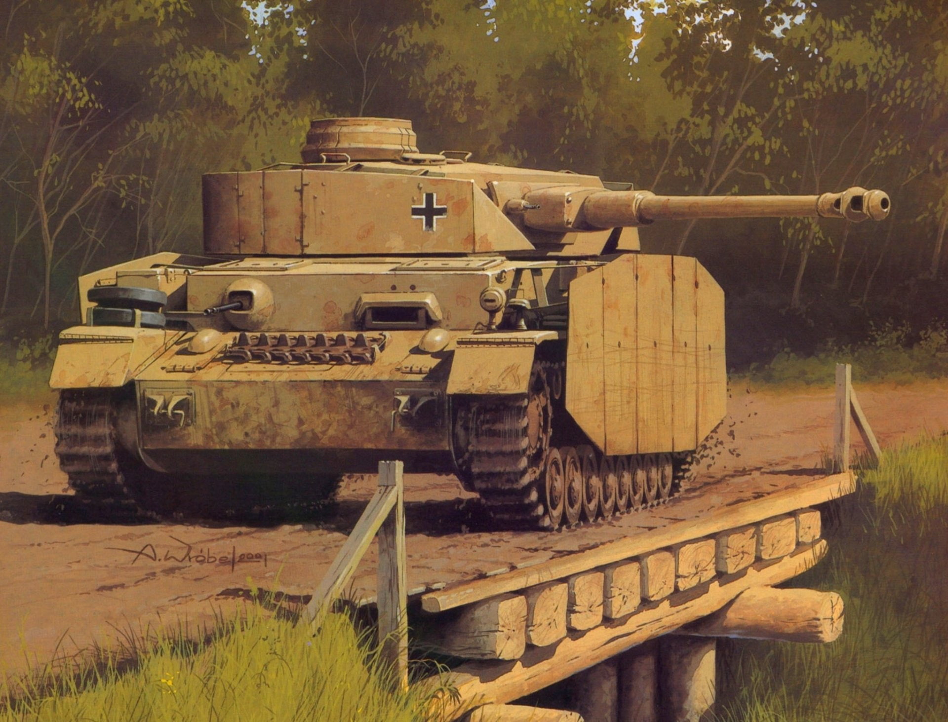 military, tank, land, wood - material, field, weapon, Panzer IV, outdoors, land vehicle, metal, 1080P, Tanks, old, no people, armored tank, nature, plant, HD Wallpaper