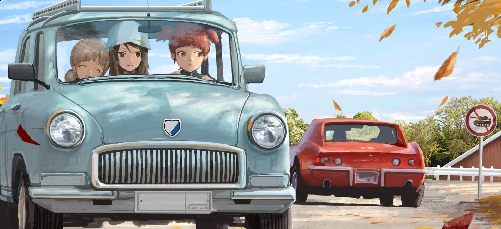 Anime, Aki (Girls und Panzer), Girls und Panzer, Mikko (Girls und Panzer), 1080P, Mika (Girls und Panzer), HD Wallpaper