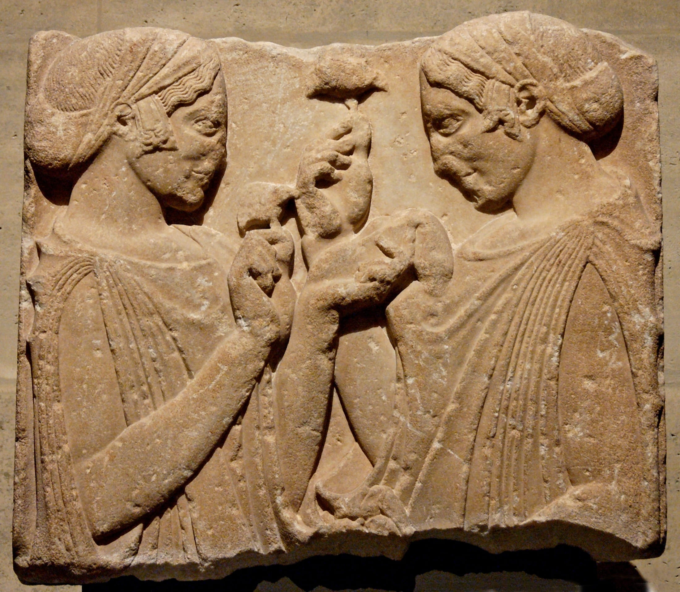 1080P, concrete, bag of seeds, ancient tomb, creativity, pharsalia in thessaly, wall, male likeness, death, origin, to 470-460 bc, two women, commemorative sculpture, HD Wallpaper