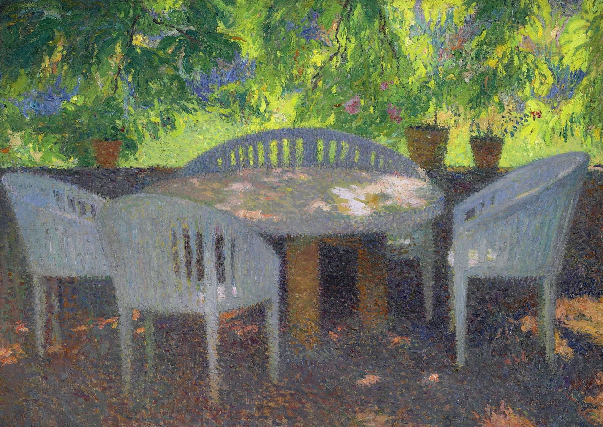 Under the Grand Marquayrol, Henri-Jean Guillaume Martin, 1080P, garden, table, picture, Henri Matrin, HD Wallpaper