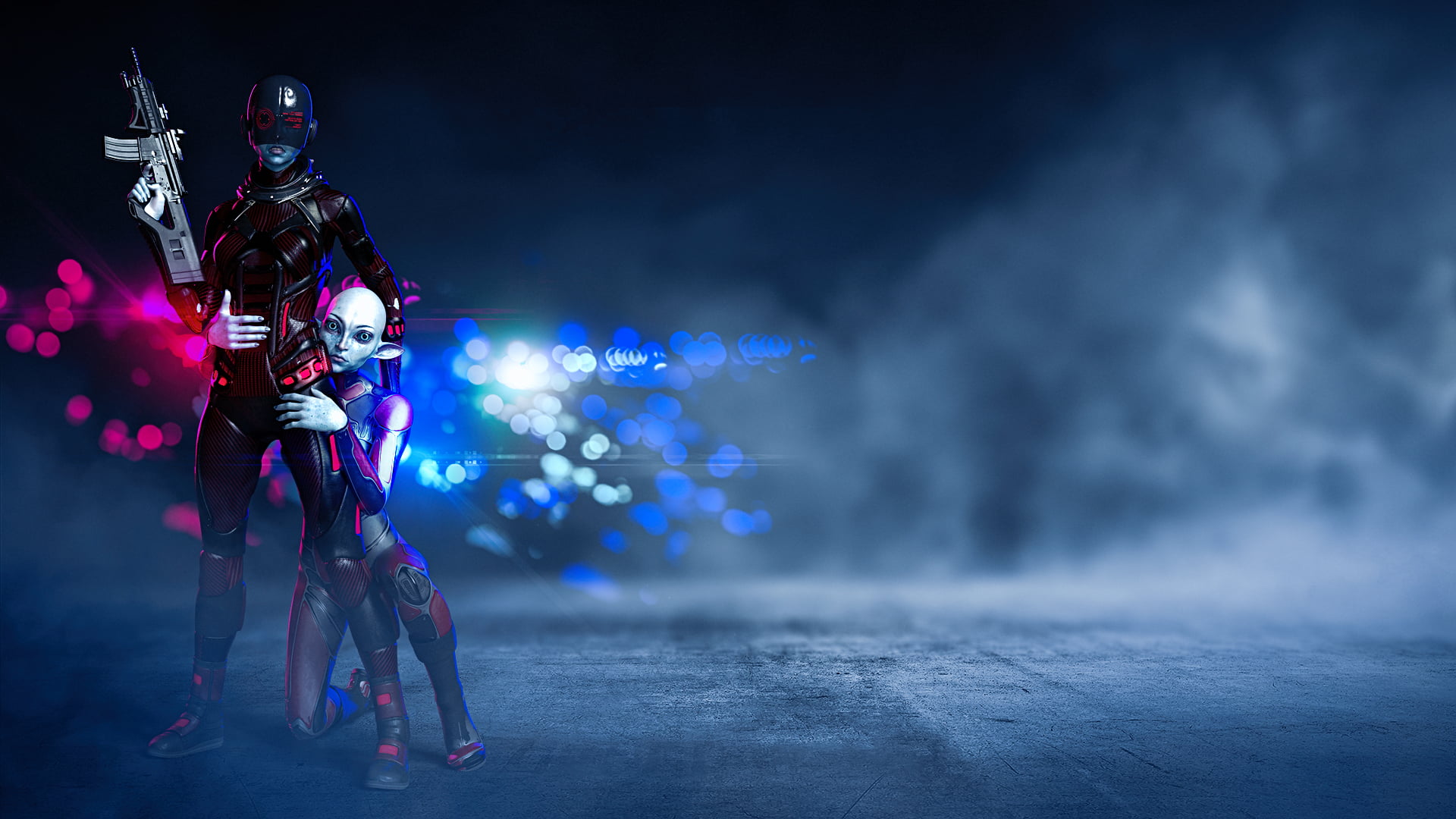 DAZ, Daz 3D, neofuture, futuristic, anime, cyber, 1080P, Photoshop, HD Wallpaper