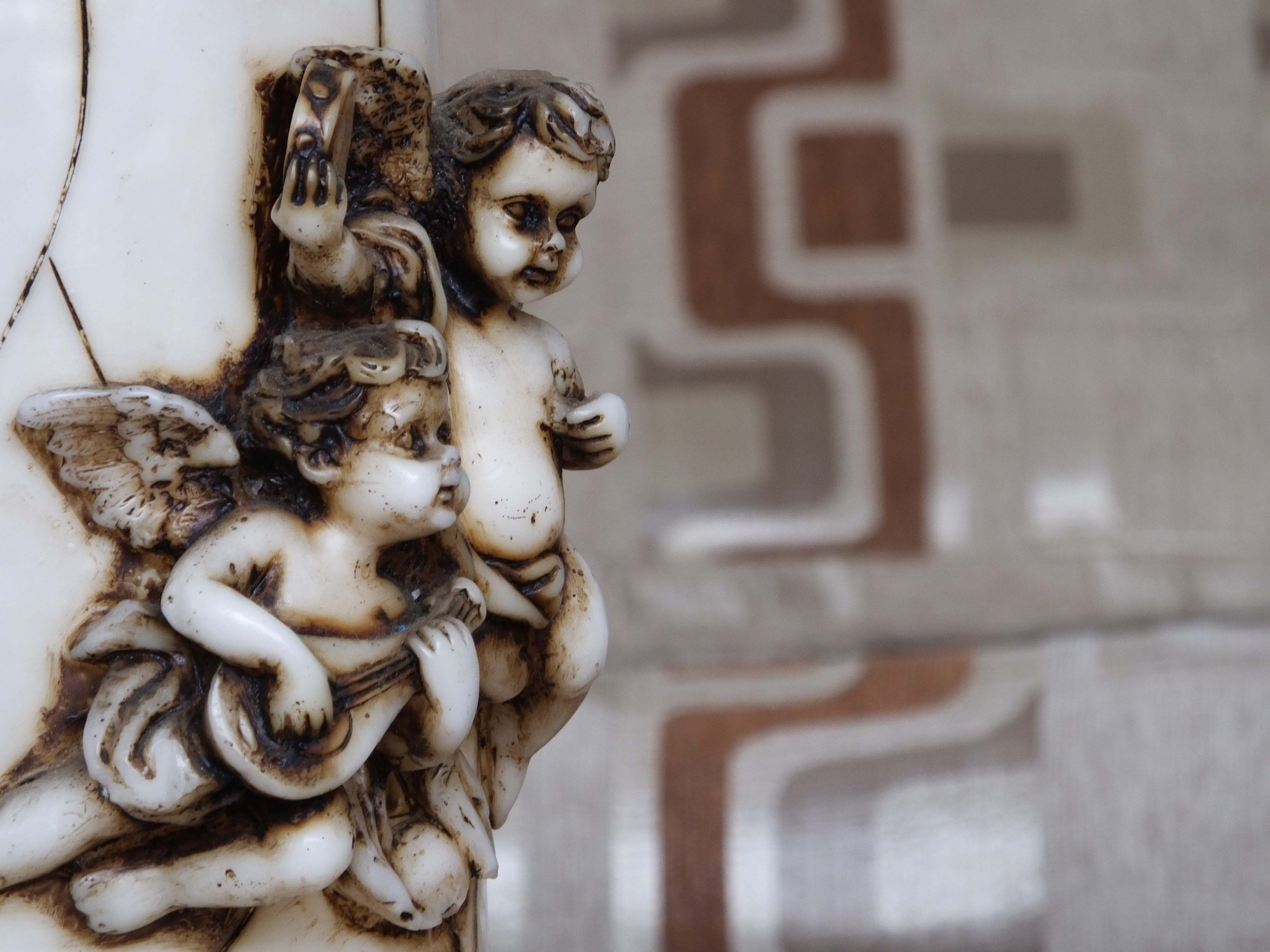 sculpted, religion, photo, glory, wax, representation, musical instruments, wall - building feature, cherubs, 4K, female likeness, sculpture, belief, craft, HD Wallpaper