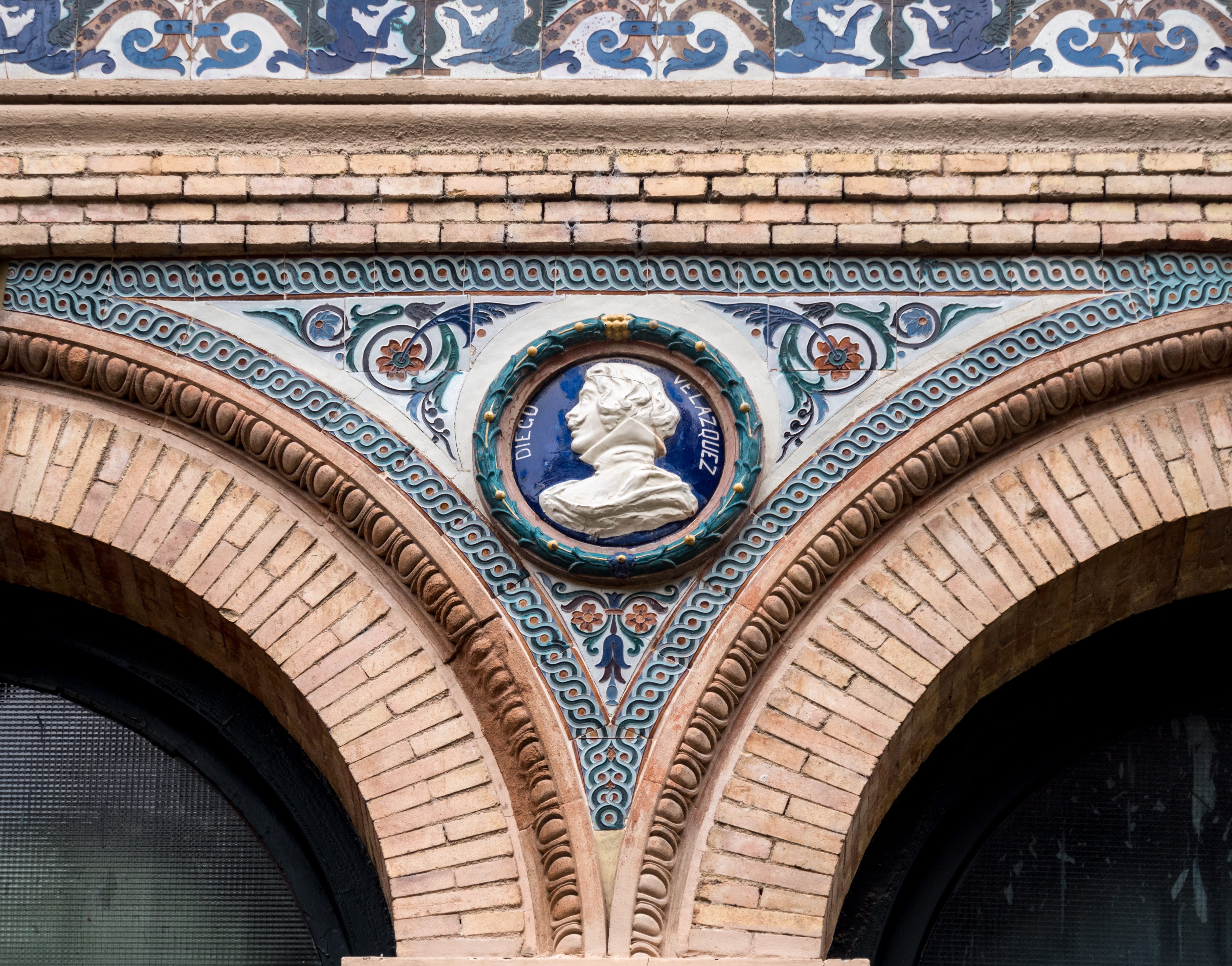 ceramic, face, design, history, pattern, art and craft, religion, mural, marble, belief, velázquez, detail, stone, granite, tile, ceiling, day, antiques, HD Wallpaper