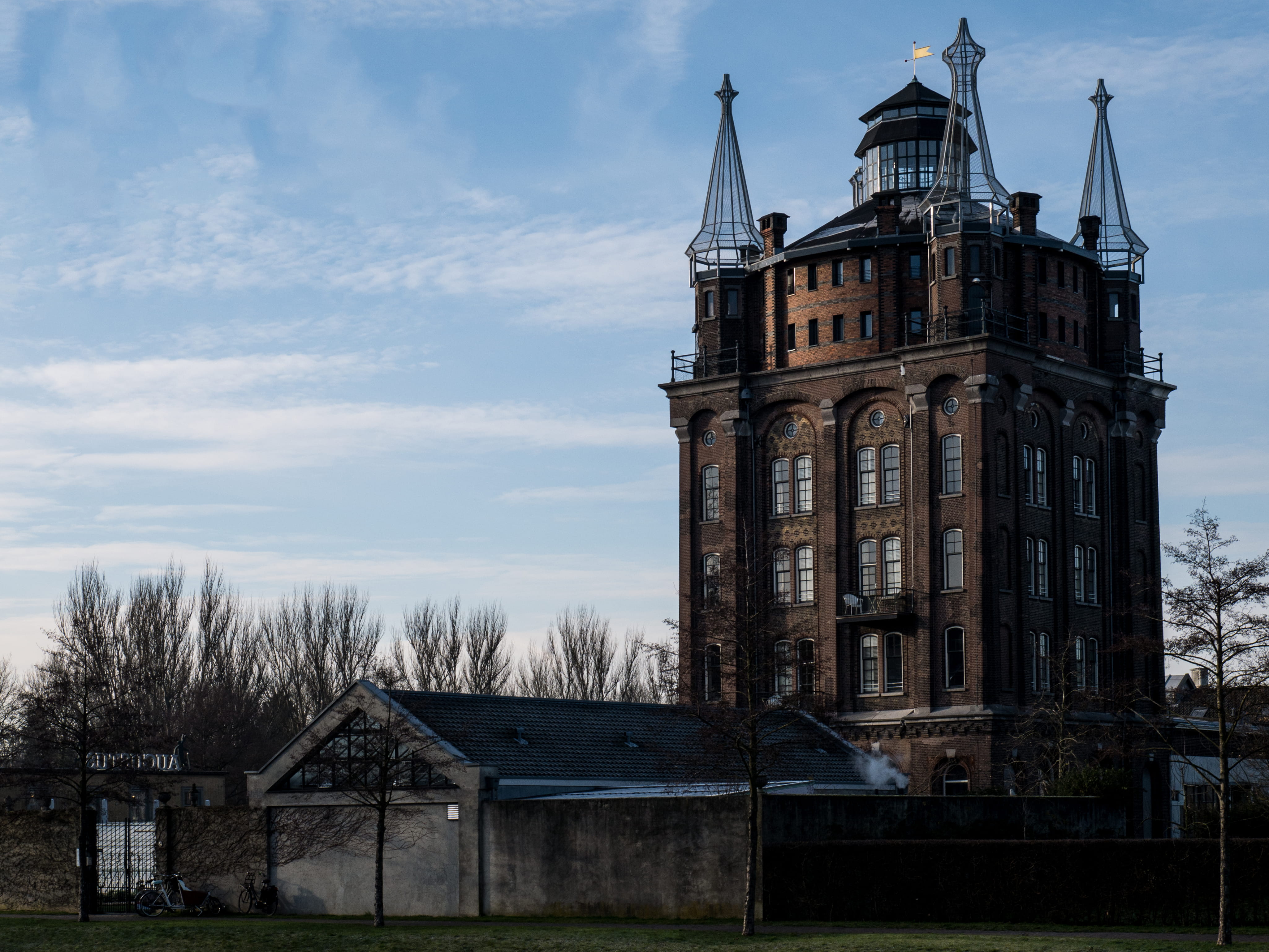 cloud - sky, castle, watertower, hotel, nature, place of worship, belief, travel destinations, 4K, gothic style, building exterior, dordrecht, restaurant, HD Wallpaper
