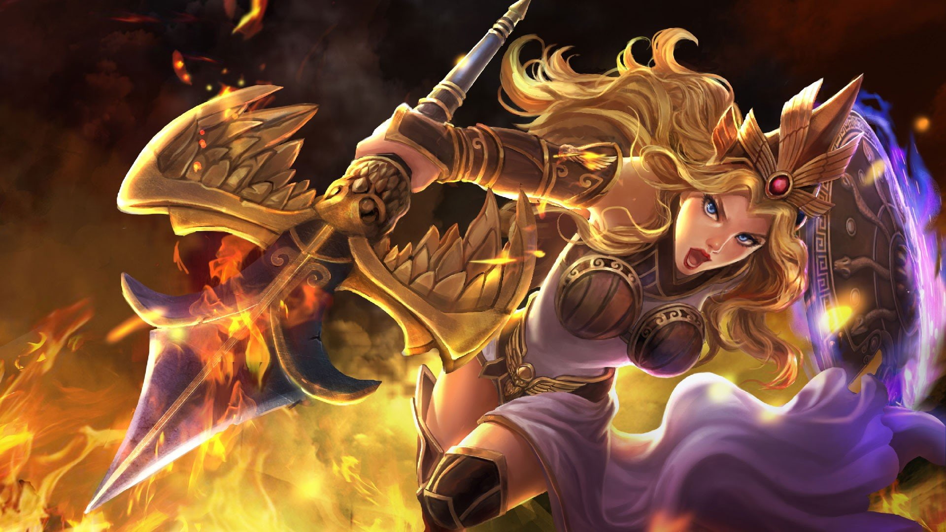 Athena, Smite, 1080P, HD Wallpaper