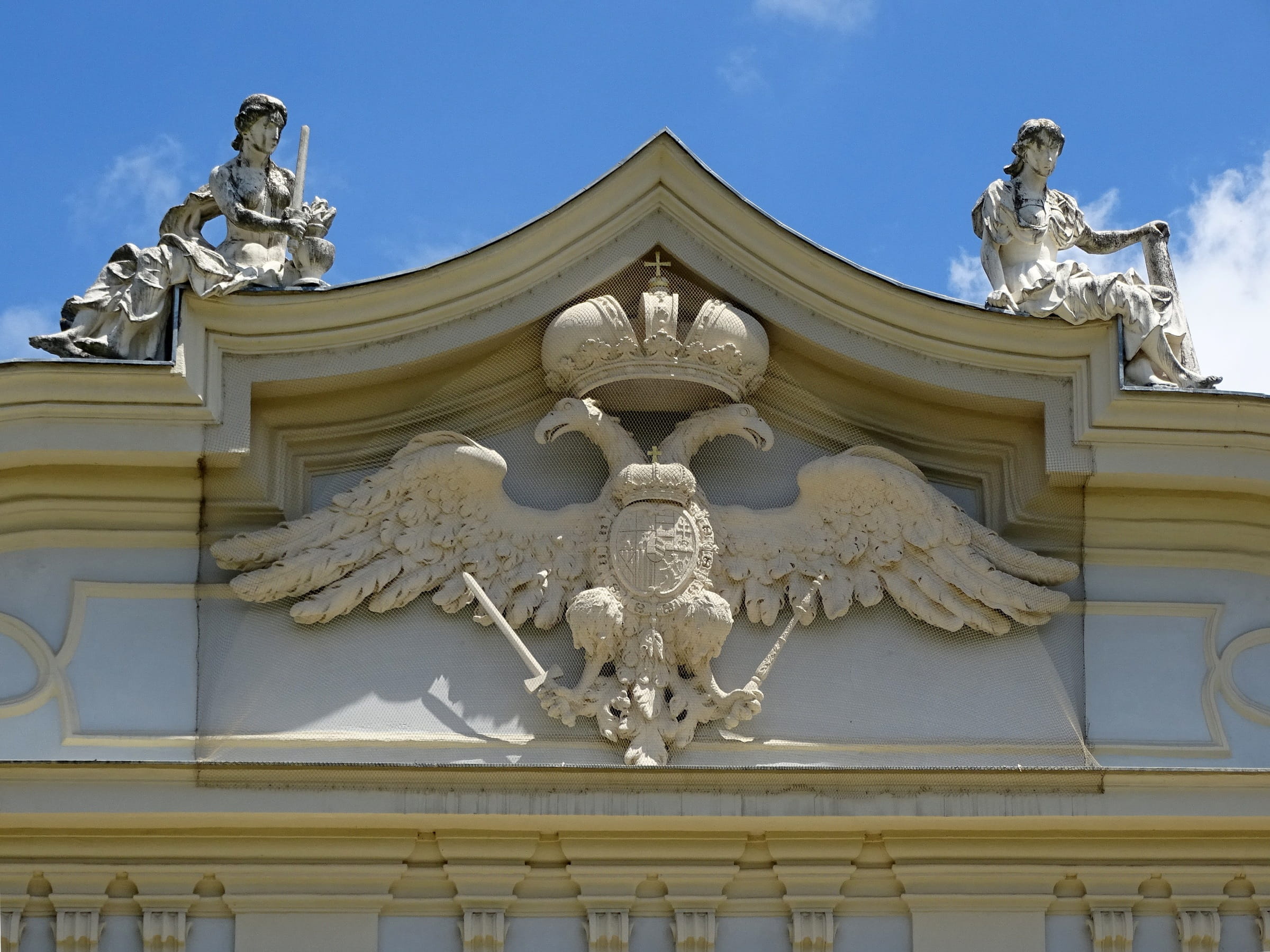 no people, statue, belief, angel, building, creativity, two-headed eagle, 1080P, day, attica, sculpture, outdoors, representation, built structure, architecture, HD Wallpaper