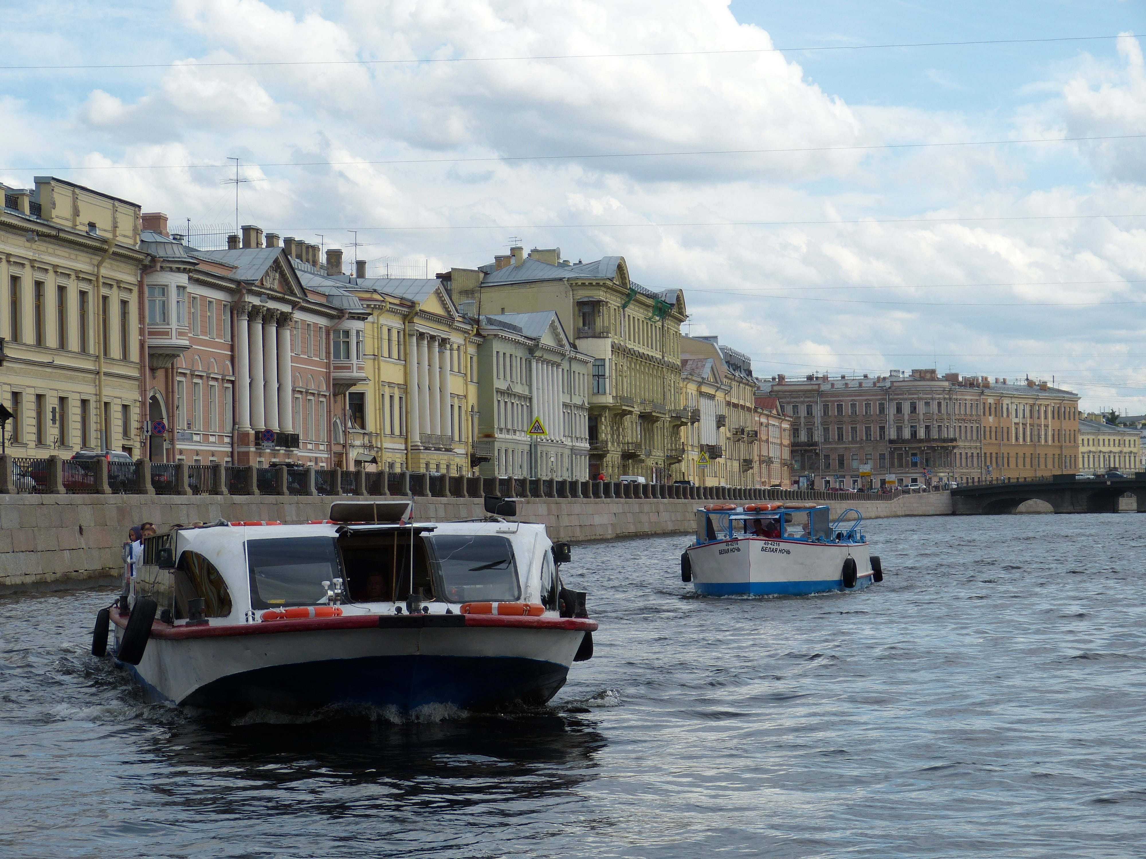channel, water, st petersburg, russia, architecture, tourism, mode of transportation, nautical vessel, cloud - sky, city, 4K, built structure, incidental people, HD Wallpaper