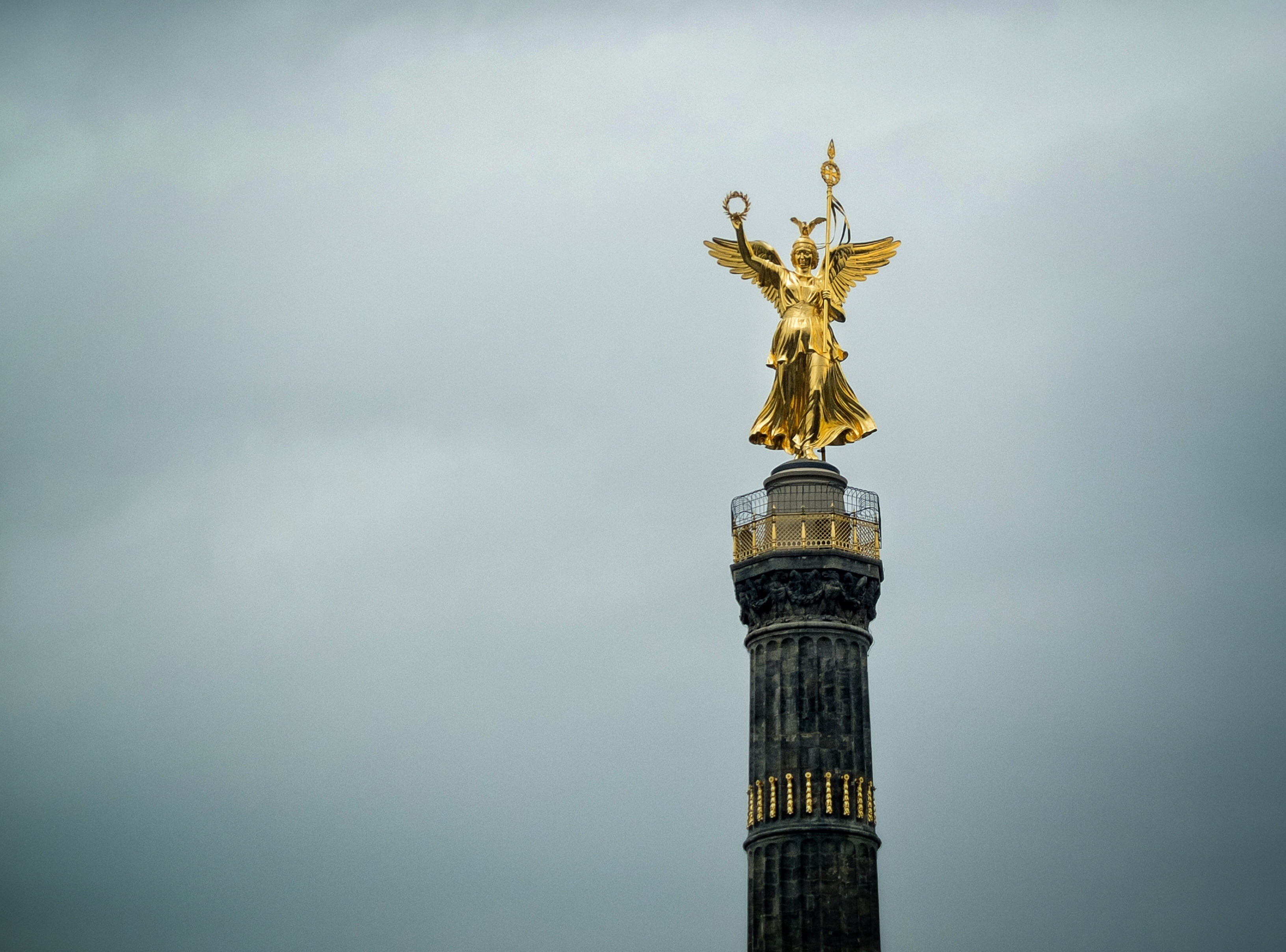 statue, travel destinations, gold, places of interest, architectural column, travel, creativity, landmark, memorial, city, tourism, representation, angel, HD Wallpaper
