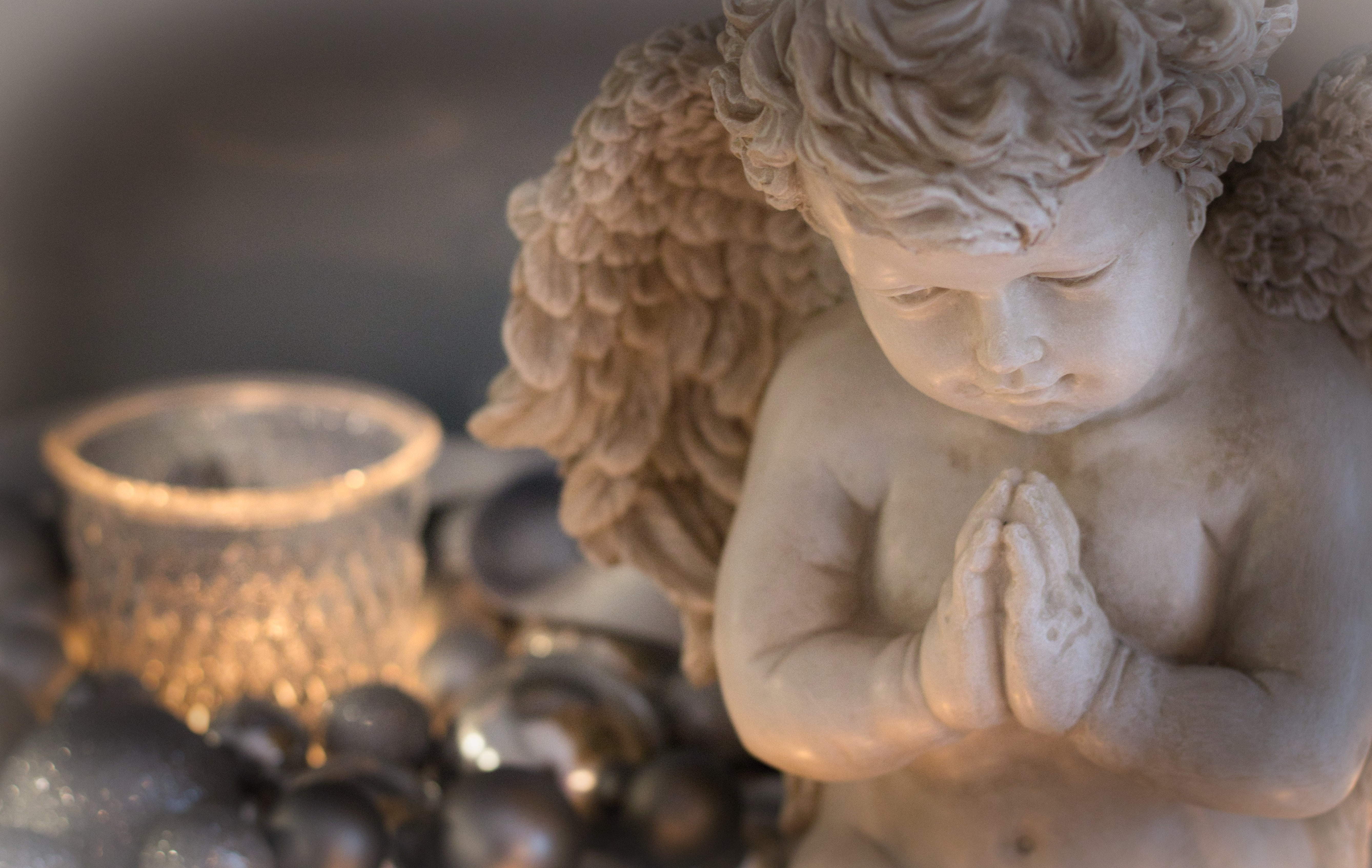 Bauble, Figurine, Angel, Cherub Statue, Christmas, Man Made, 5K, HD Wallpaper