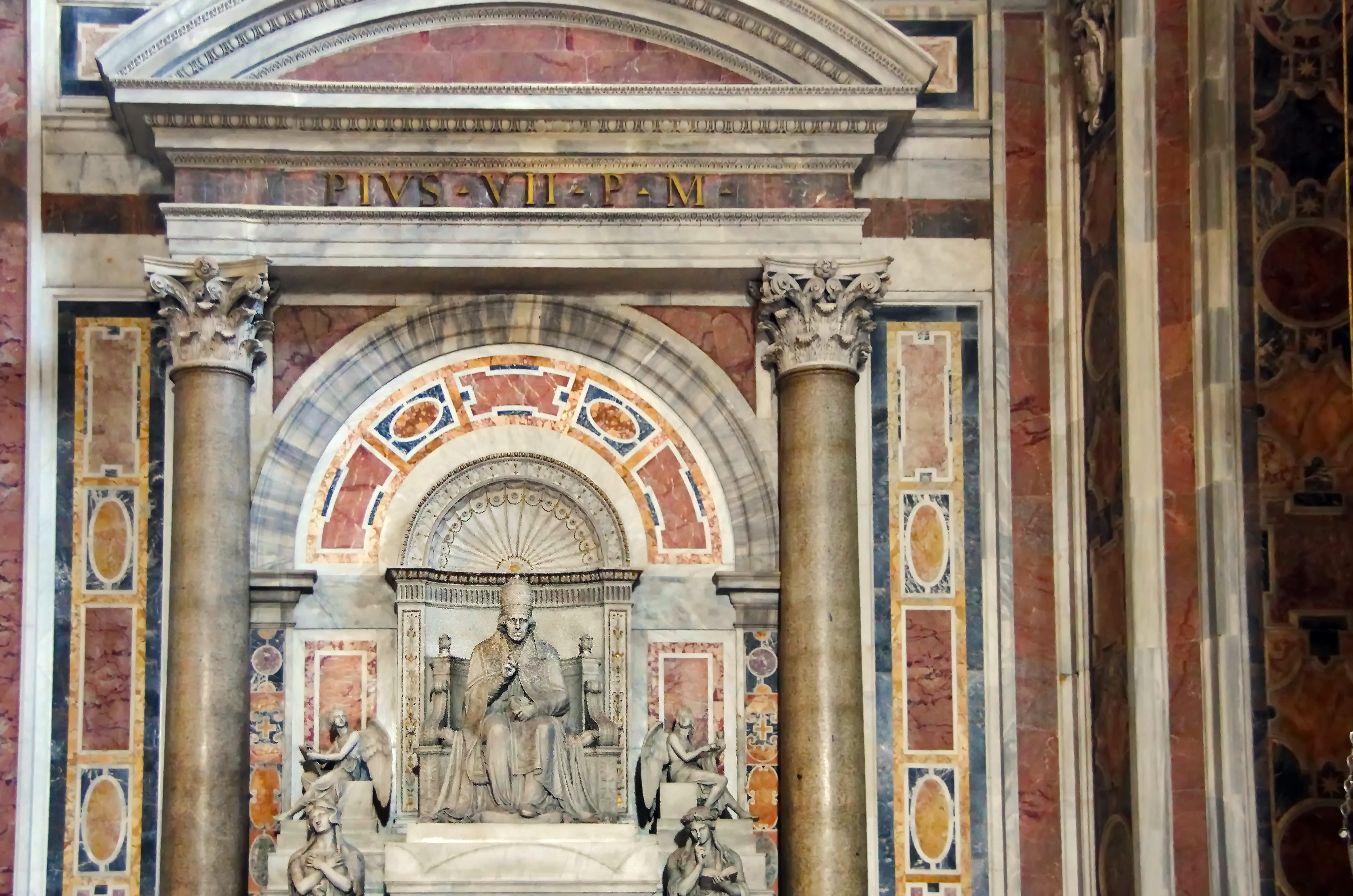 history, 4K, arch, male likeness, no people, day, female likeness, religion, mural, architectural column, building, architecture, rome, italy, tomb, basilica, HD Wallpaper