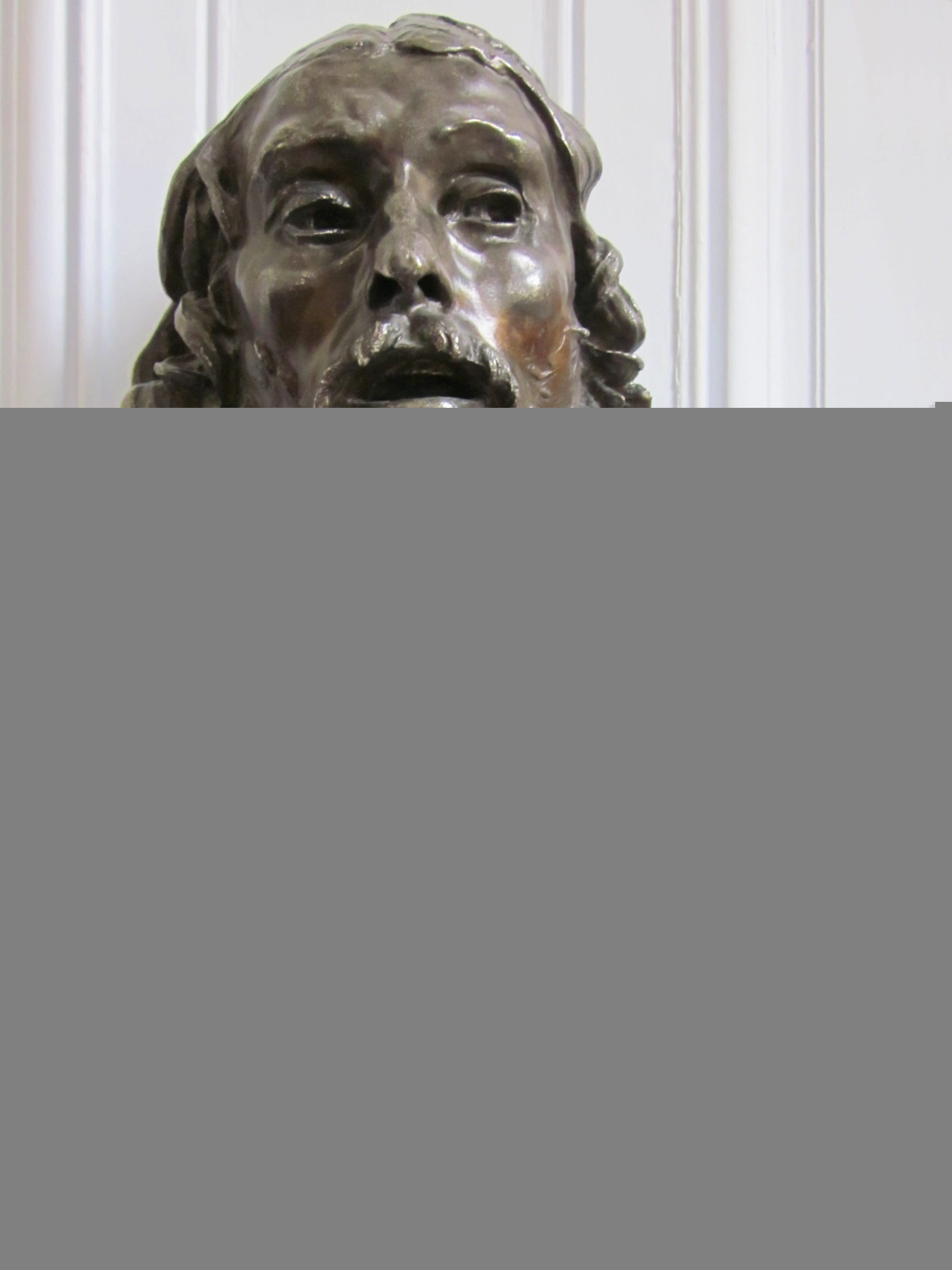 rodin, bust, people, home interior, front view, 2K, looking, saint john the baptist, copy space, human face, close-up, contemplation, lifestyles, indoors, Phone HD Wallpaper