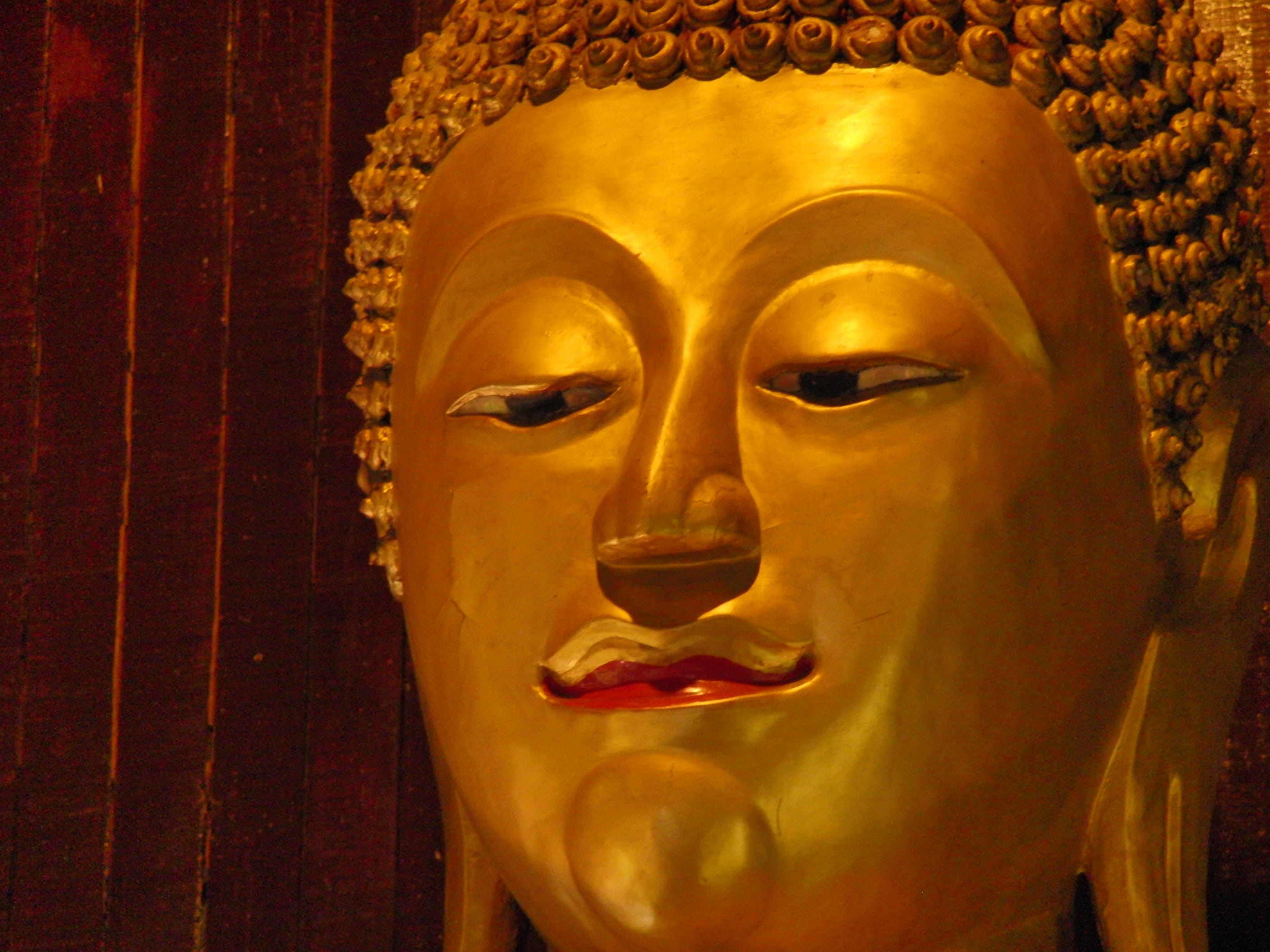 sculpture, budda, building, thailand, smile, religion, belief, human representation, creativity, spirituality, 2K, gold Colored, architecture, craft, way, HD Wallpaper