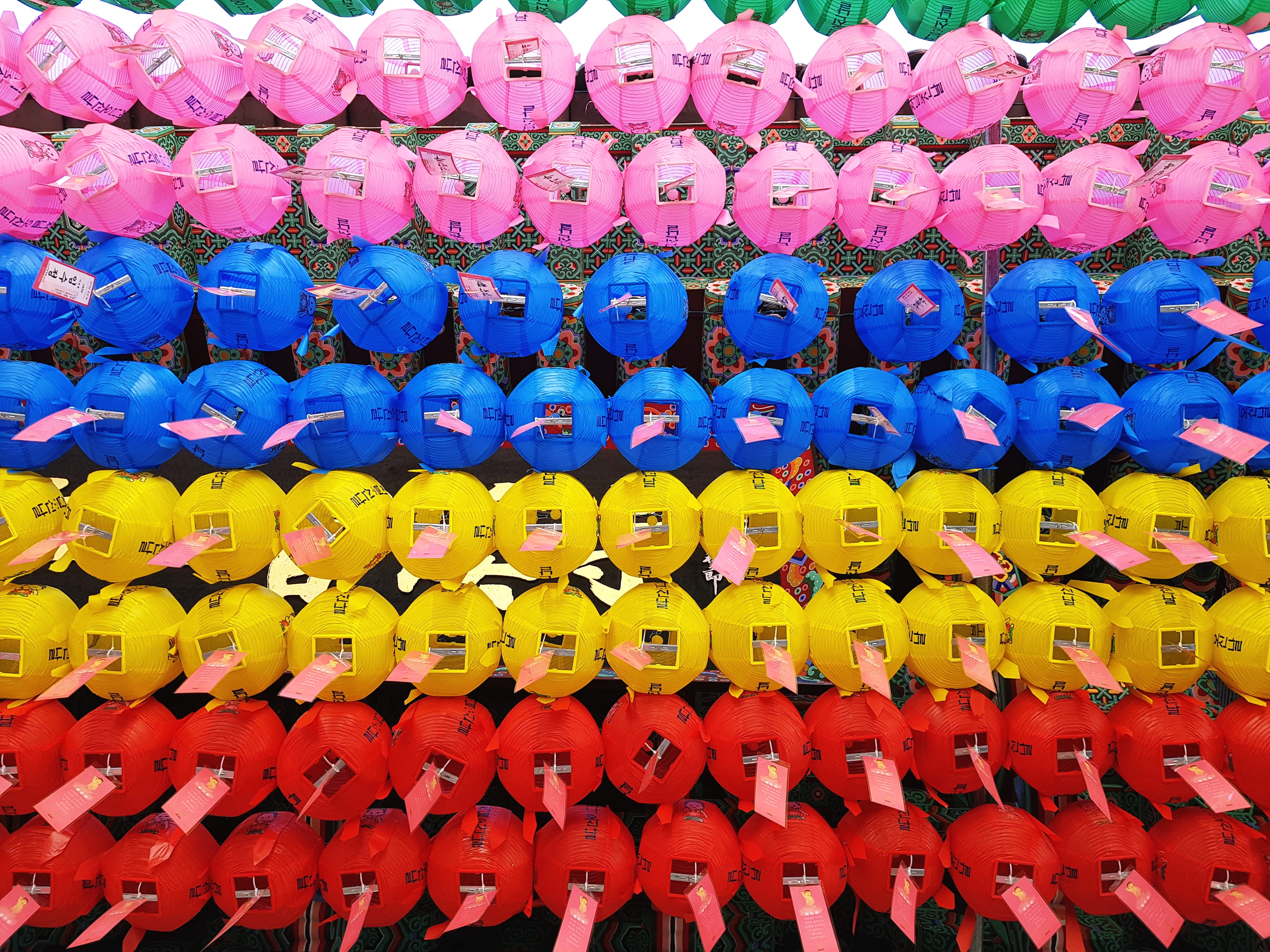 art, oriental, order, 48-3 jongno 1(il).2(i).3(sam).4(sa), blue, no people, tradition, south korea, korean lantern, travel, lantern, lanterns, side by side, HD Wallpaper