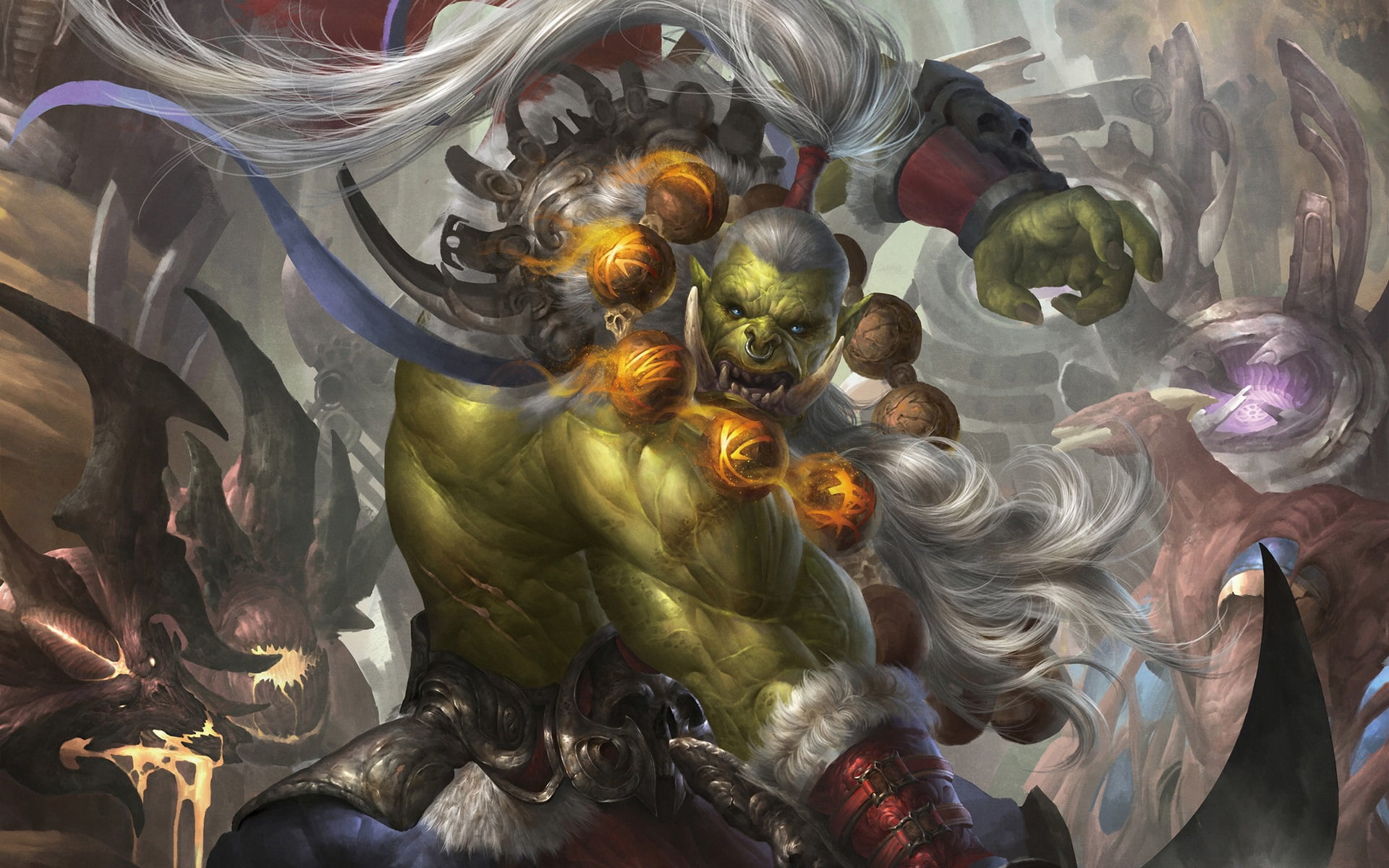 Orc, The trial of the blade, art, Nan Xiang, fragment, 1080P, fantasy, HD Wallpaper