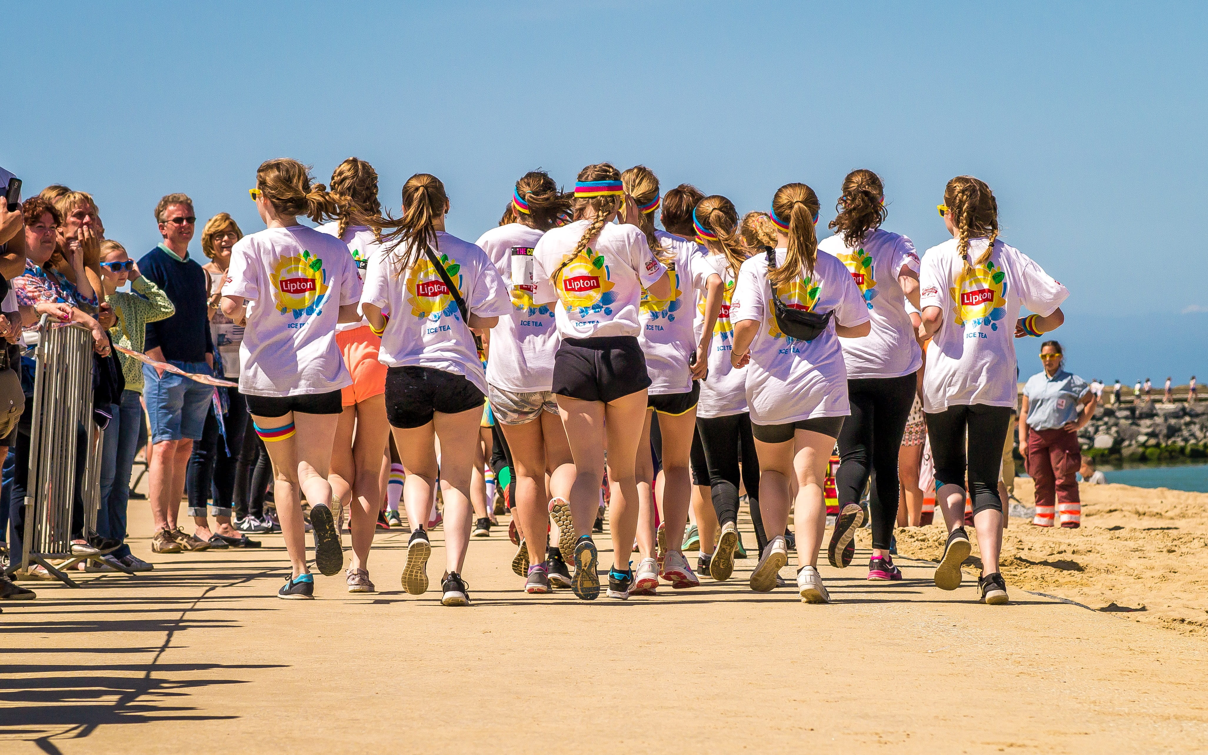 Group, males, full length, competition, Jogging, women, group of people, mid adult, running, backside, females, Runners, competitive sport, 4K, adult, HD Wallpaper
