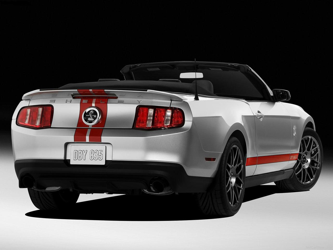 Ford, backside, 720P, 2011, Convertible, Mustang, art, hd, GT500, cars, shelby, gt, HD Wallpaper