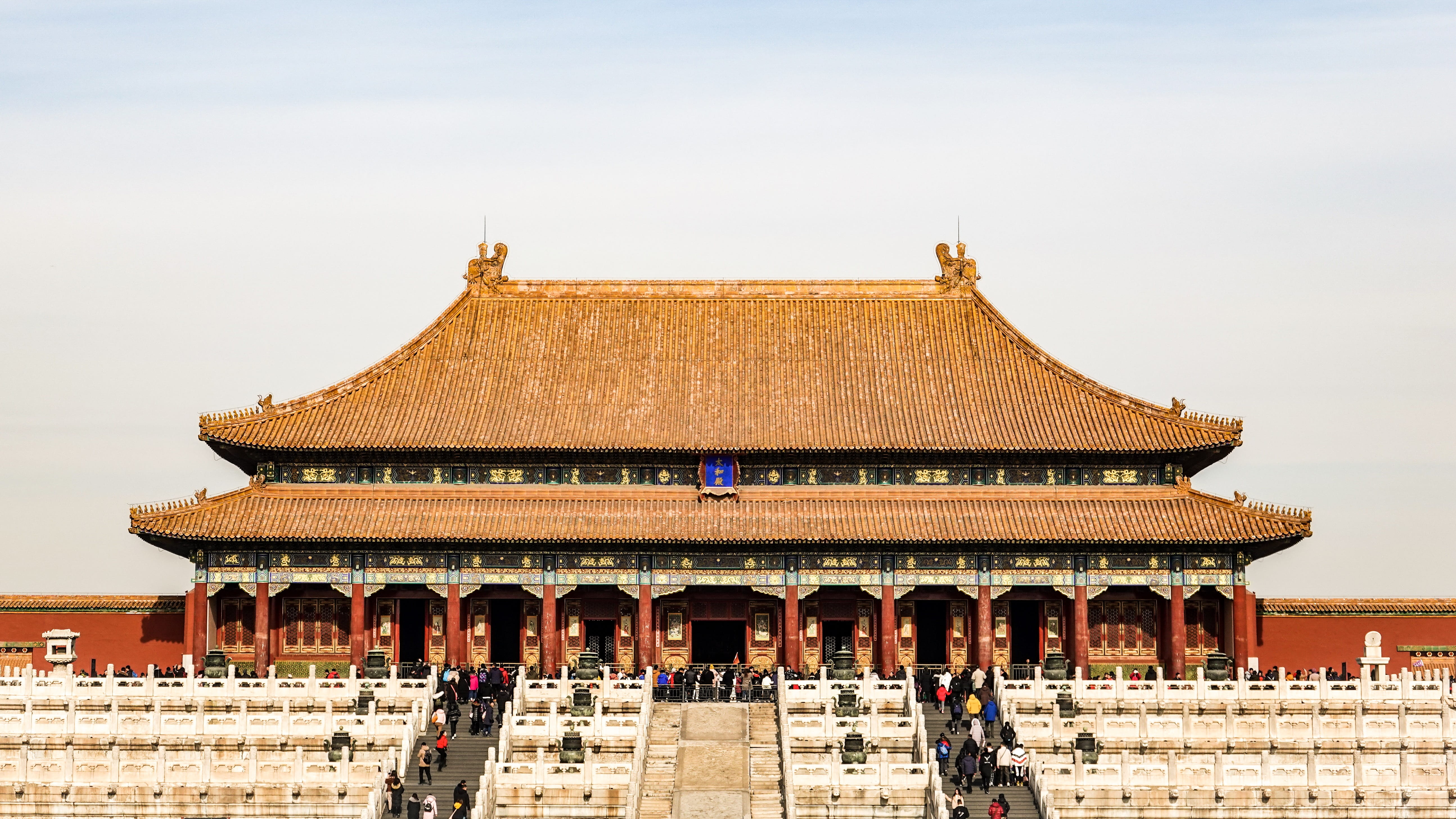 group of people, architecture, monastery, chinese culture, building, belief, china, travel, the past, religion, town, spire, human, built structure, tourism, HD Wallpaper