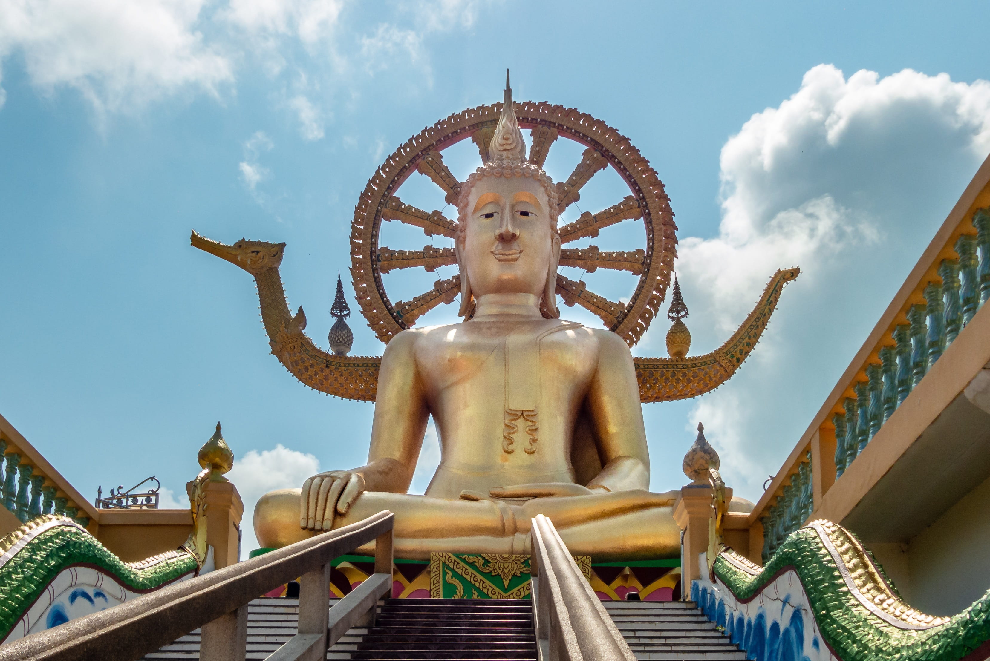 representation, zen, big buddha, asia, statue, architecture, harmony, built structure, serenity, ornate, island, fernöstlich, large statue, rest, line, HD Wallpaper