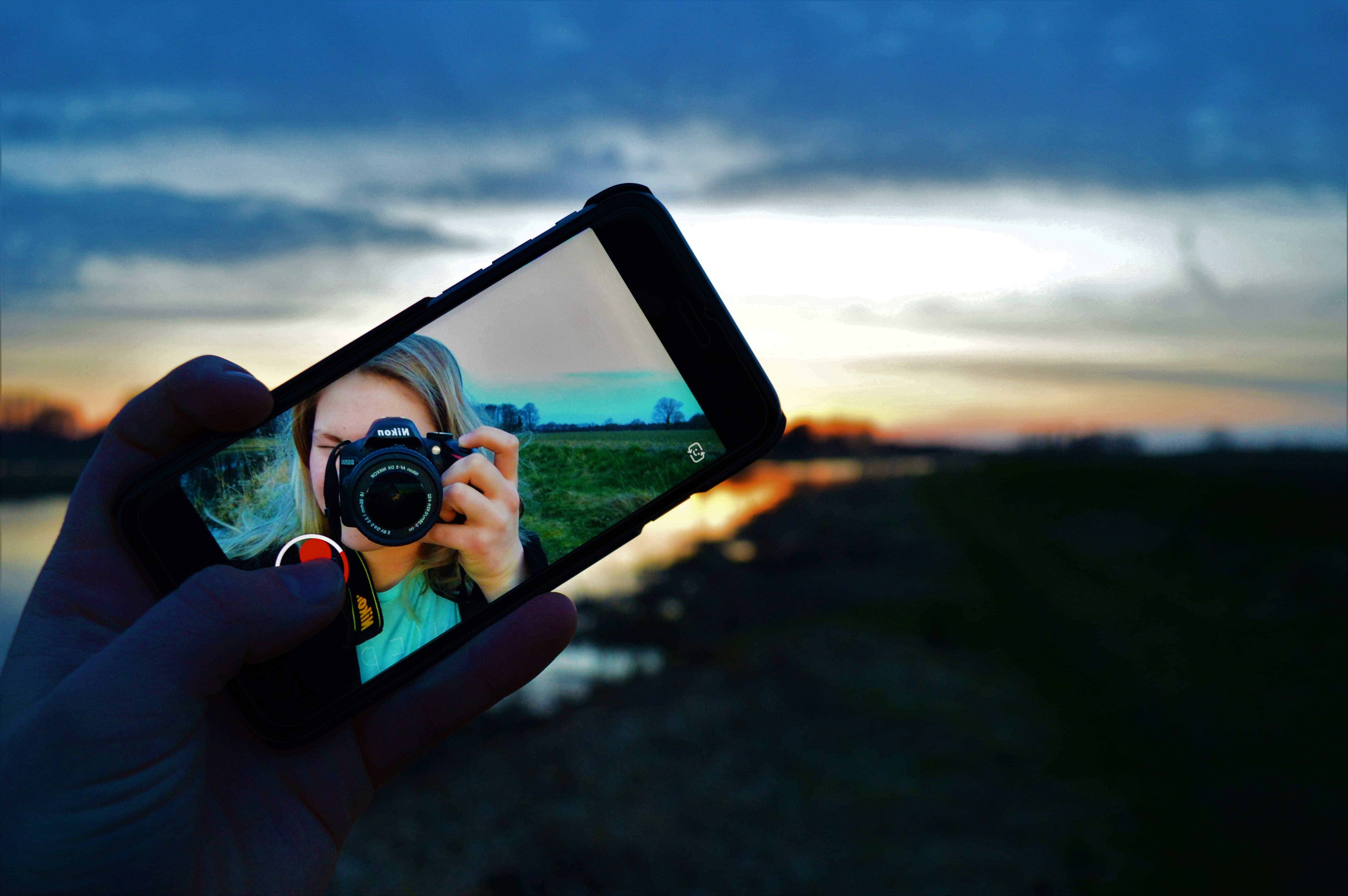 5K, selfie stick, digital camera, netherlands, selfie, cloud - sky, land, sun, iphone, photographing, iphone6s, mobile, headshot, air, nature, nikon, real people, HD Wallpaper