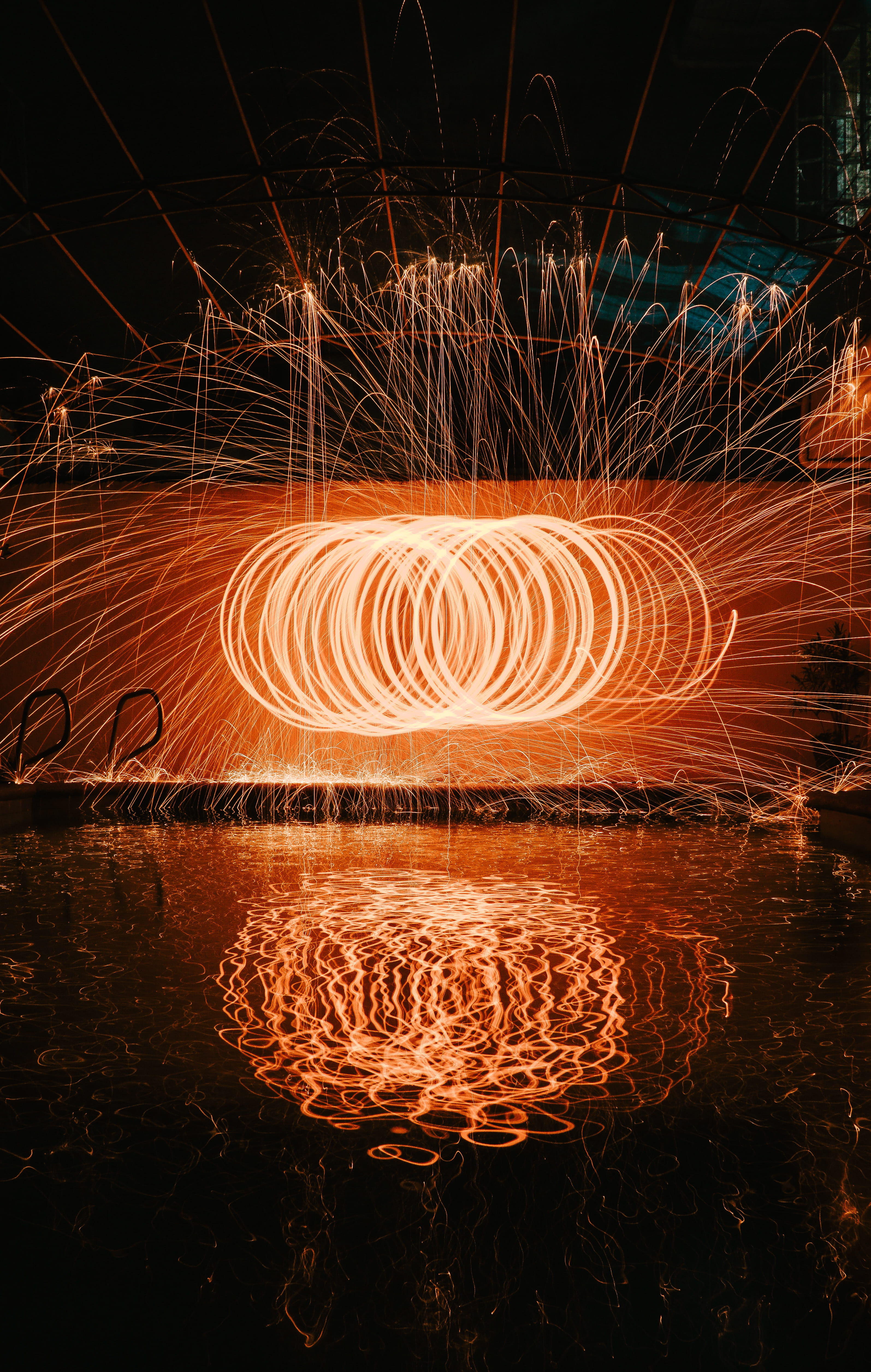 red, multi Colored, backdrop, water, glow, pattern, steel, 4K, space, motion, yellow, backgrounds, orange, steelwool, glowing, photography, abstract, illustration, Phone HD Wallpaper