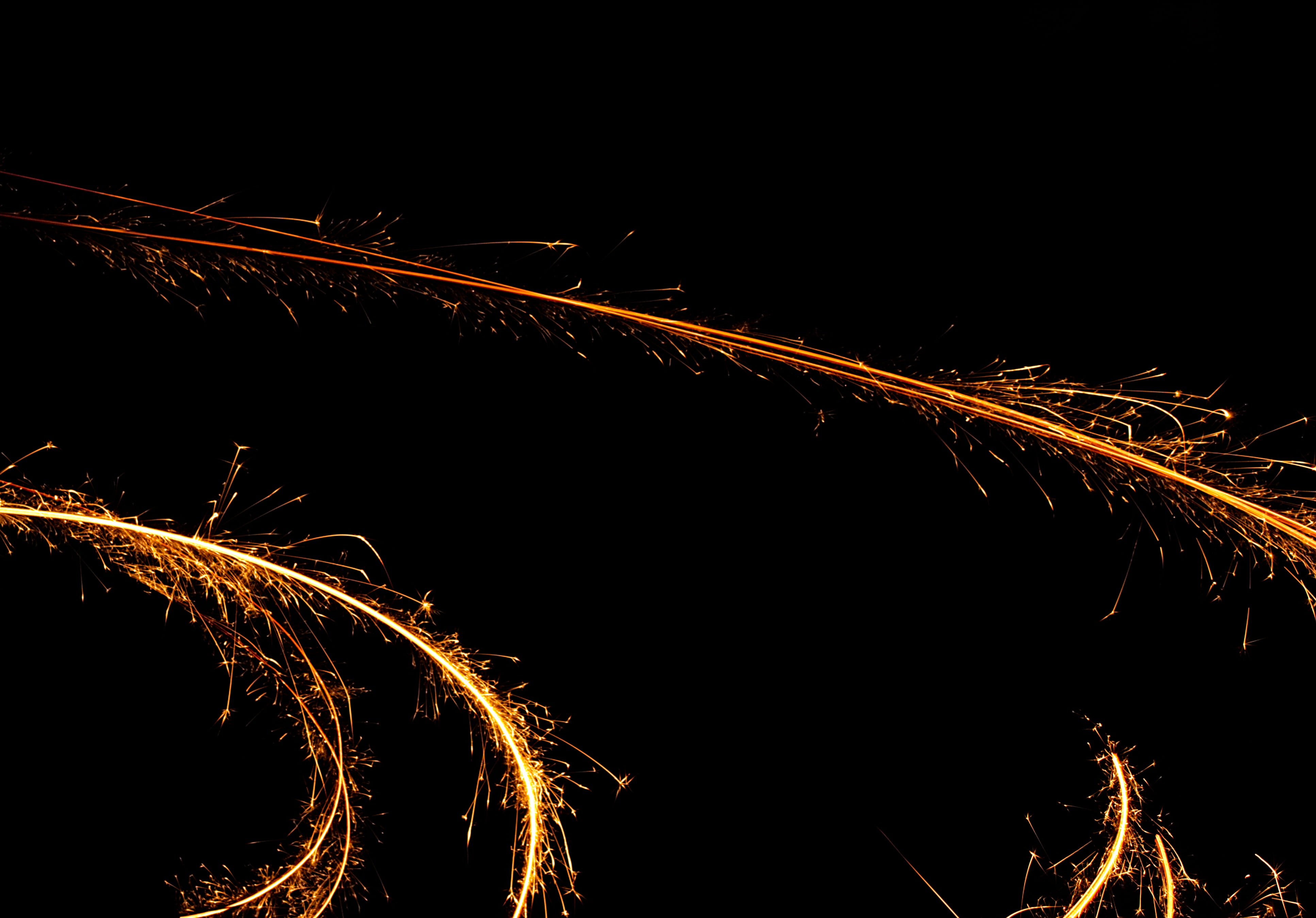 backgrounds, low angle view, sparks, illuminated, motion, nature, blurred motion, black color, arts culture and entertainment, exploding, celebration, glowing, HD Wallpaper