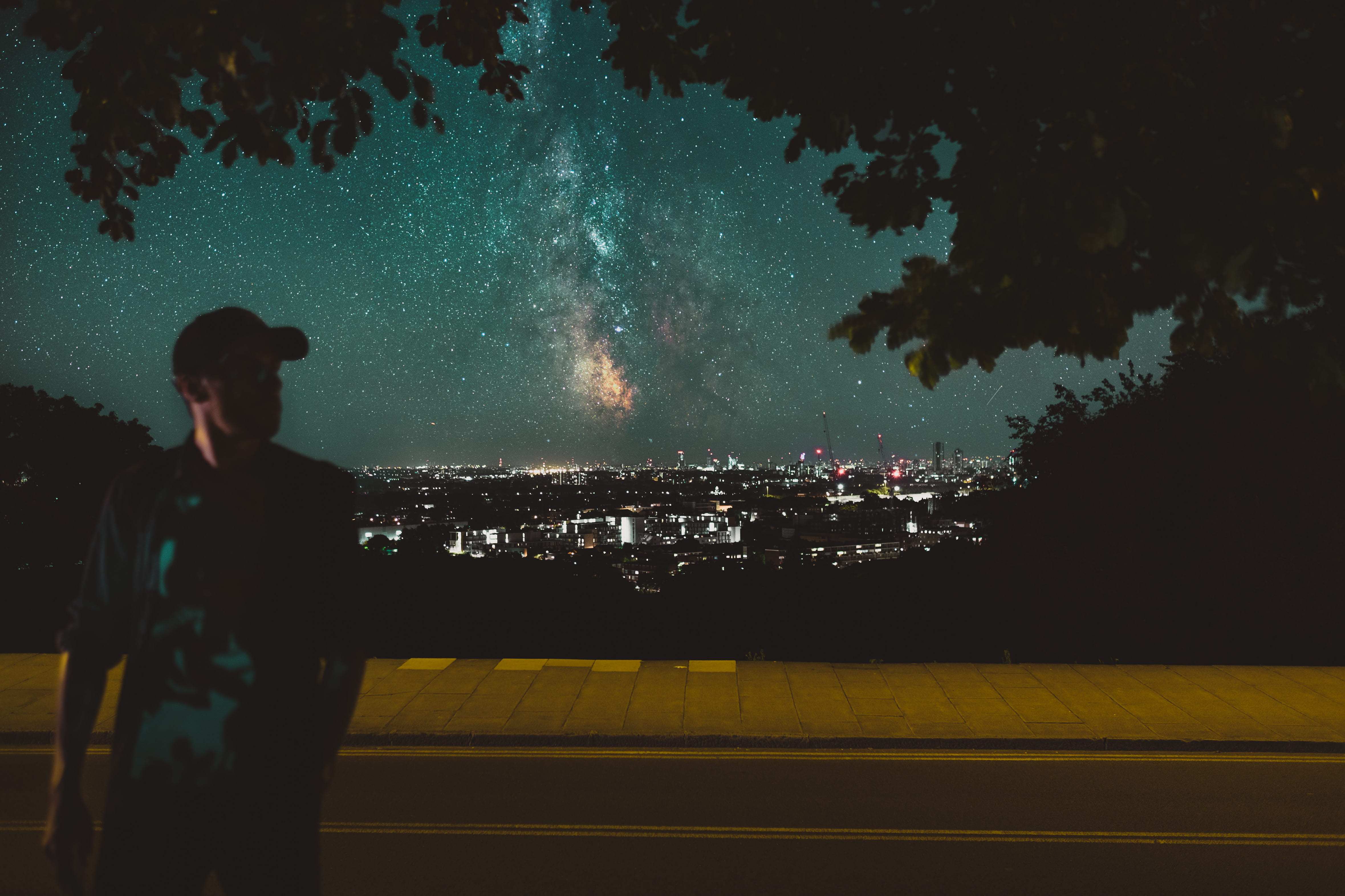 road, pavement, walking, one person, real people, built structure, city, architecture, sidewalk, outdoors, leisure activity, nature, men, photo, stars, HD Wallpaper