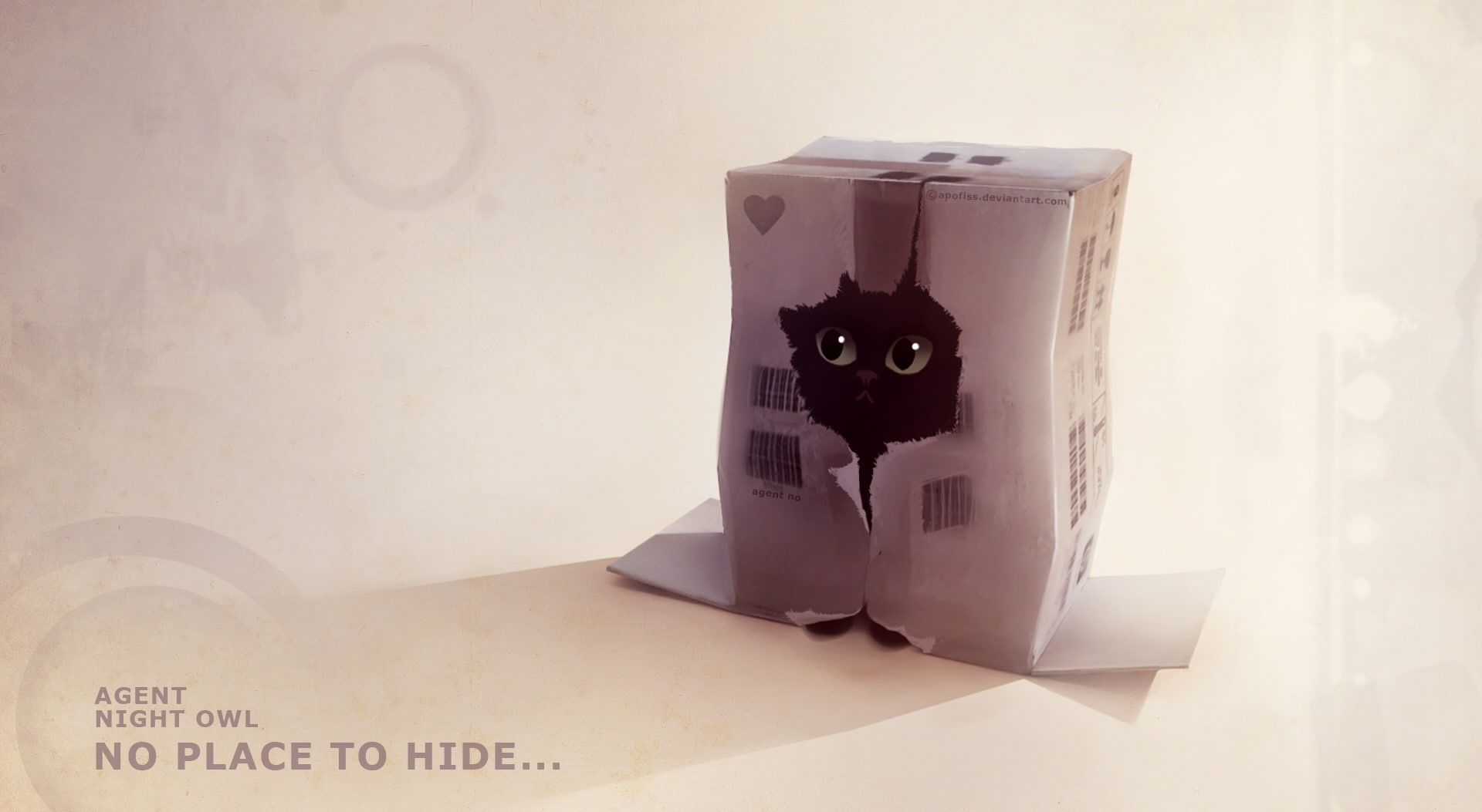 Kitten, Fantasy, black, cardboard, table, cat painting, wall - building feature, positive emotion, Animal, studio shot, indoors, western script, text, technology, HD Wallpaper