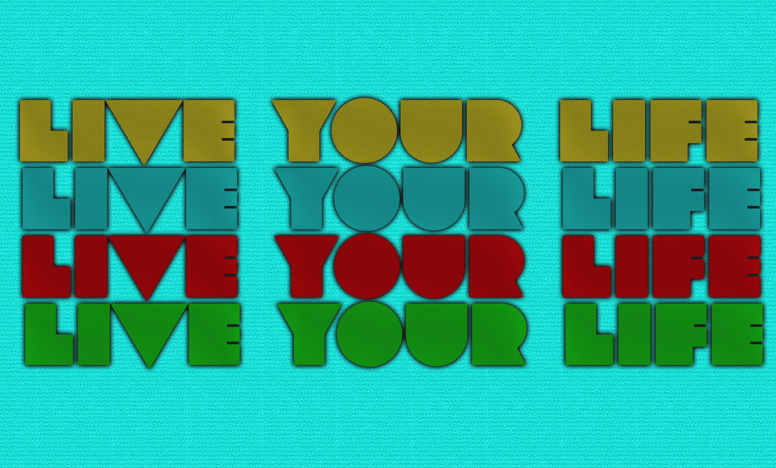 blue, green eyes, live your life, yellow, red, 2K, HD Wallpaper