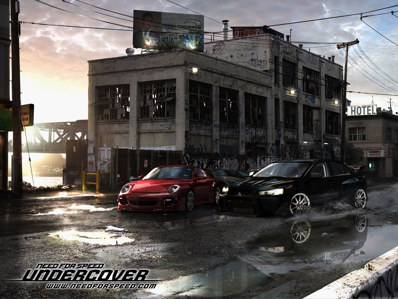 need, communication, wet, 720P, race, text, car, digital, NFS Undercover, city, sky, machine, mode of transportation, transportation, land vehicle, HD Wallpaper