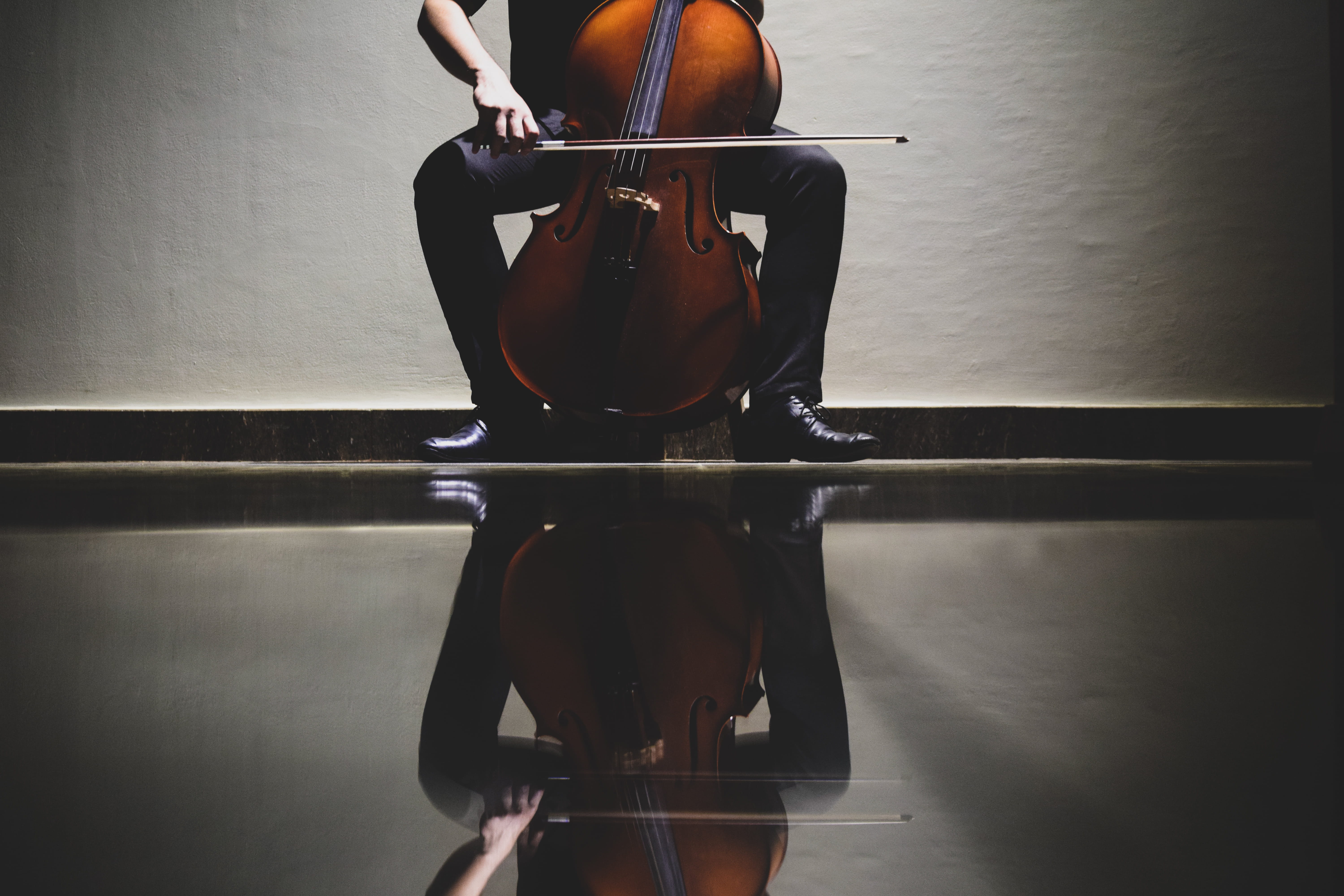 lifestyles, human body part, women, classical music, string instrument, real people, music, musical instrument, wall - building feature, cello, reflective, HD Wallpaper