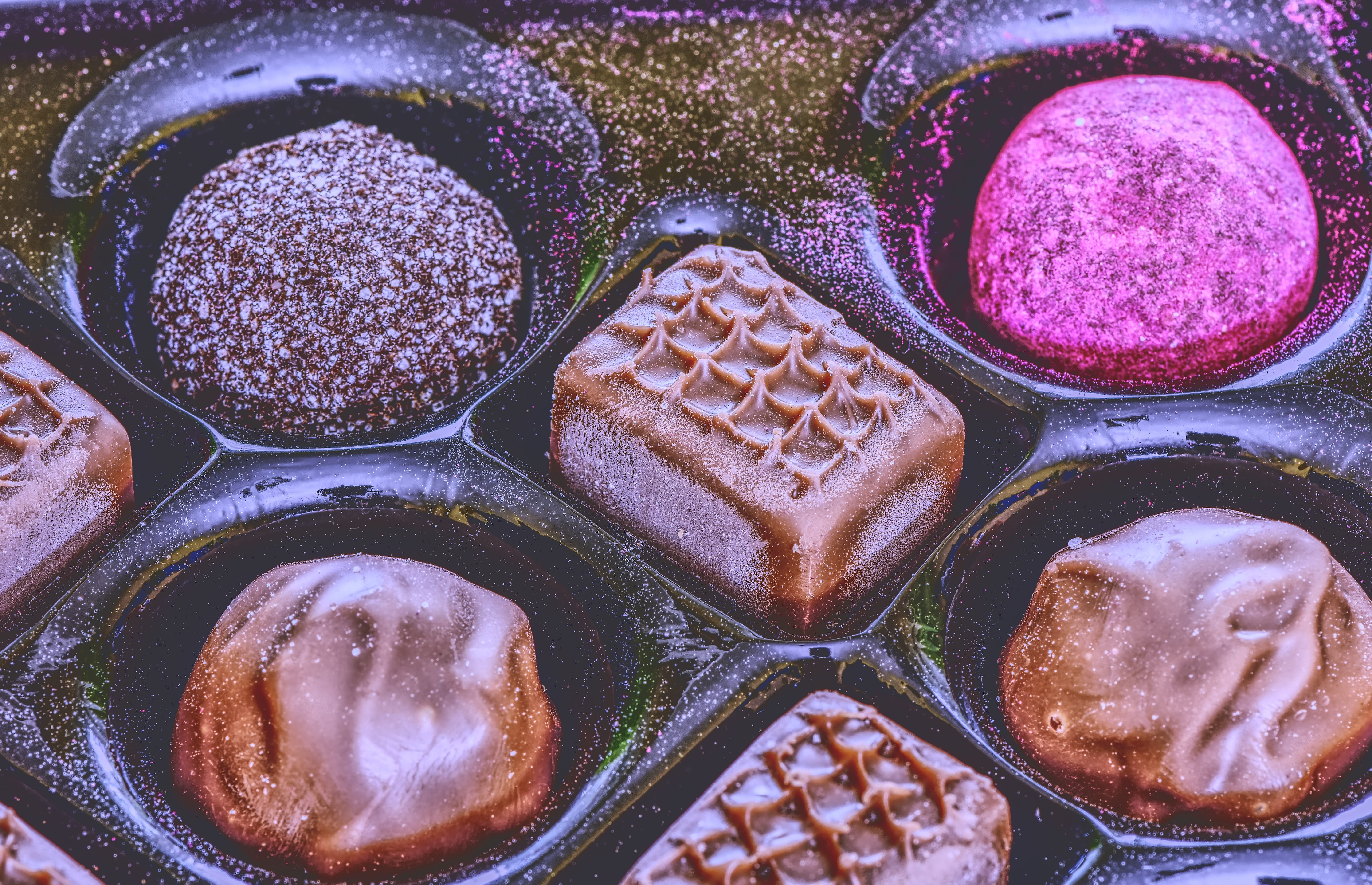 container, still life, temptation, candy, chocolate confectionery, cocoa, brand, truffle chocolates, 5K, unhealthy eating, calories, chocolate, variation, HD Wallpaper