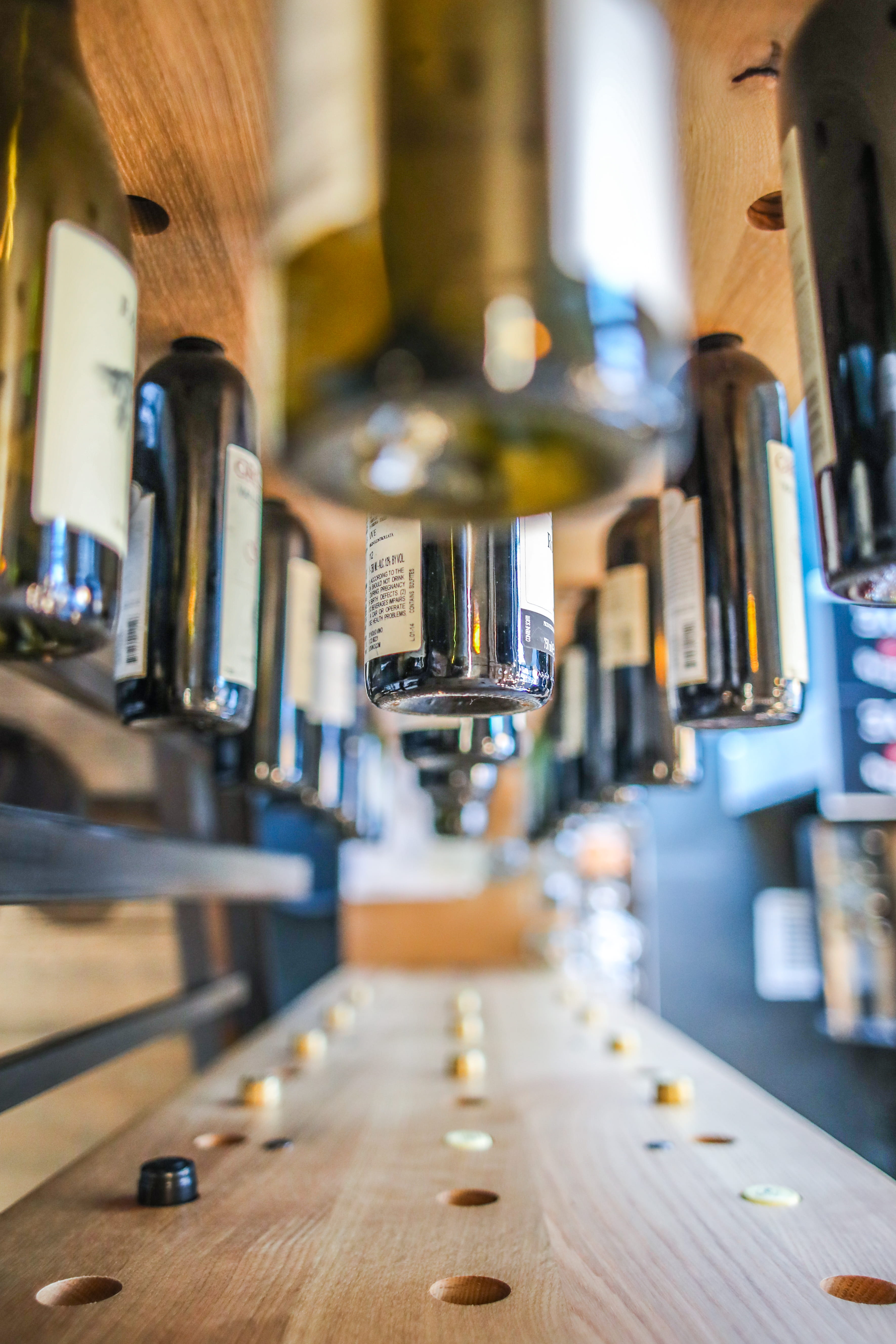 metal, interior, fancy, refreshment, 5K, resturant, food and drink, business, bar counter, close-up, bar - drink establishment, denver, machinery, indoors, Phone HD Wallpaper